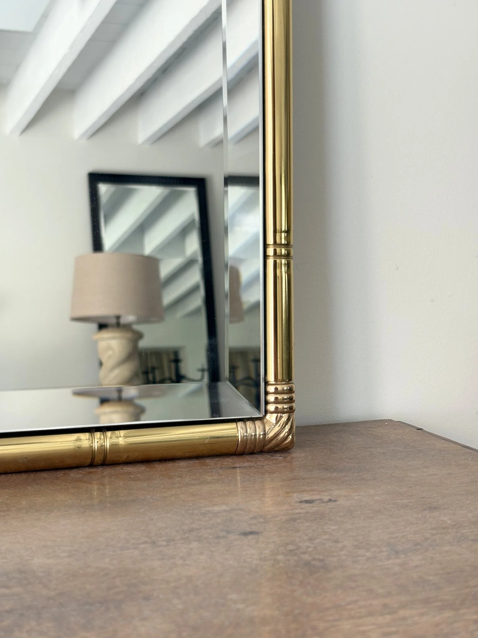 Brass Faux Bamboo Mirror