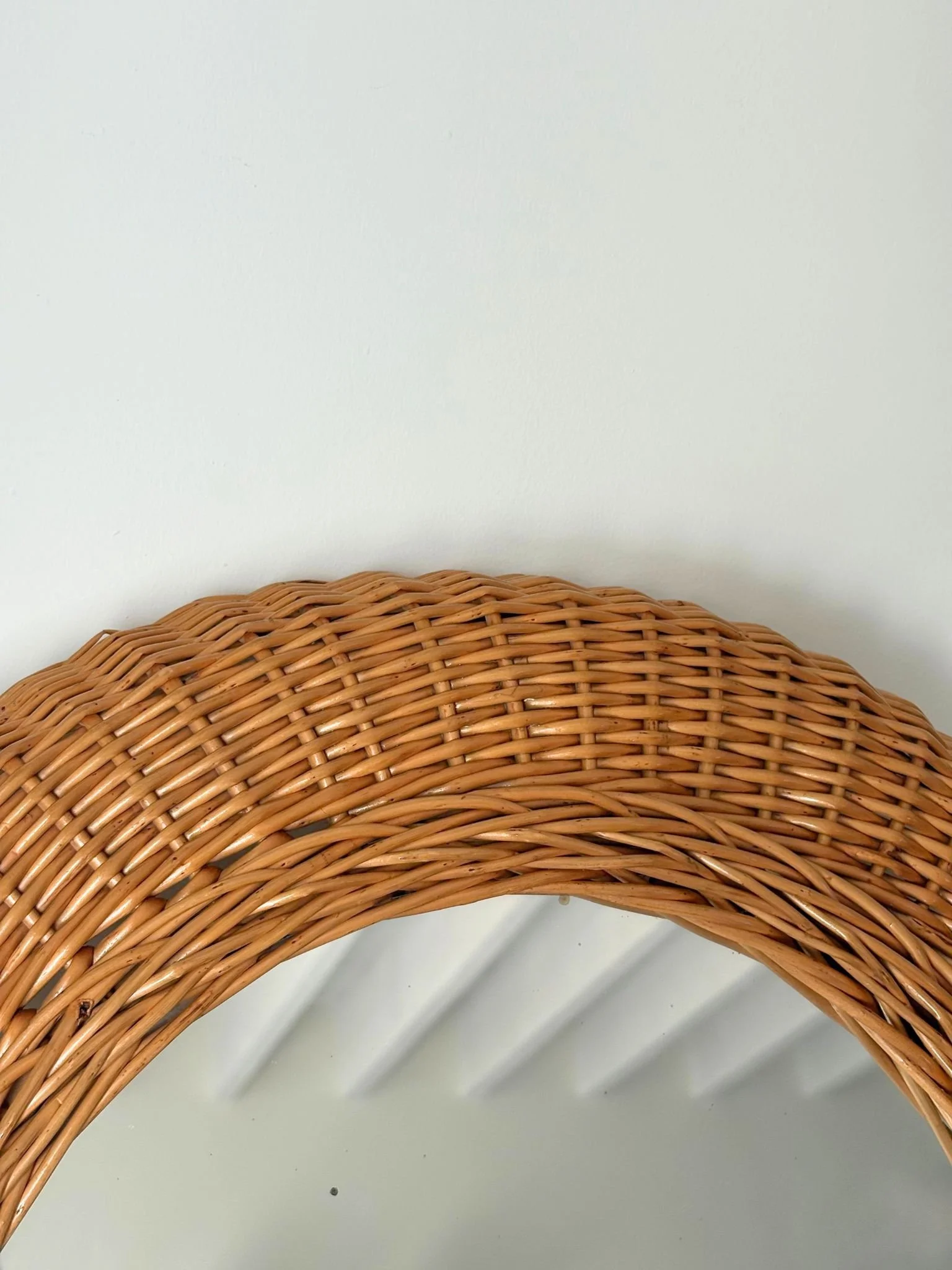 Round Wicker Mirror