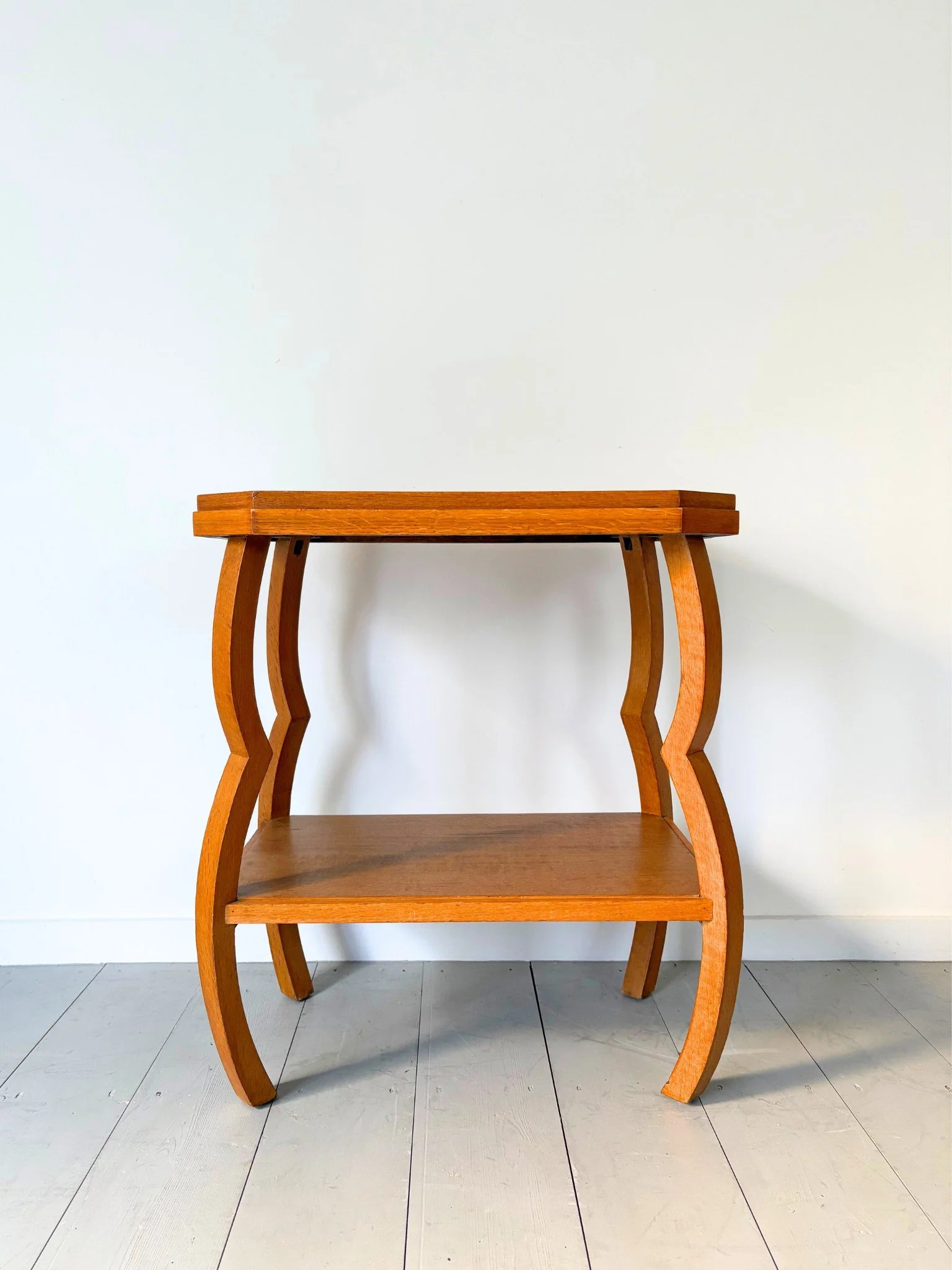 Art Deco Wavy Leg Table In Solid Oak - Bureau Bruton