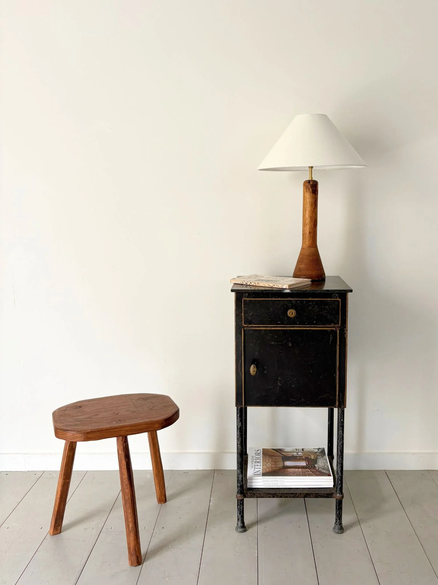 French Modernist Steel Cabinet Side Table - Bureau Bruton Antique and Vintage Furniture Shop