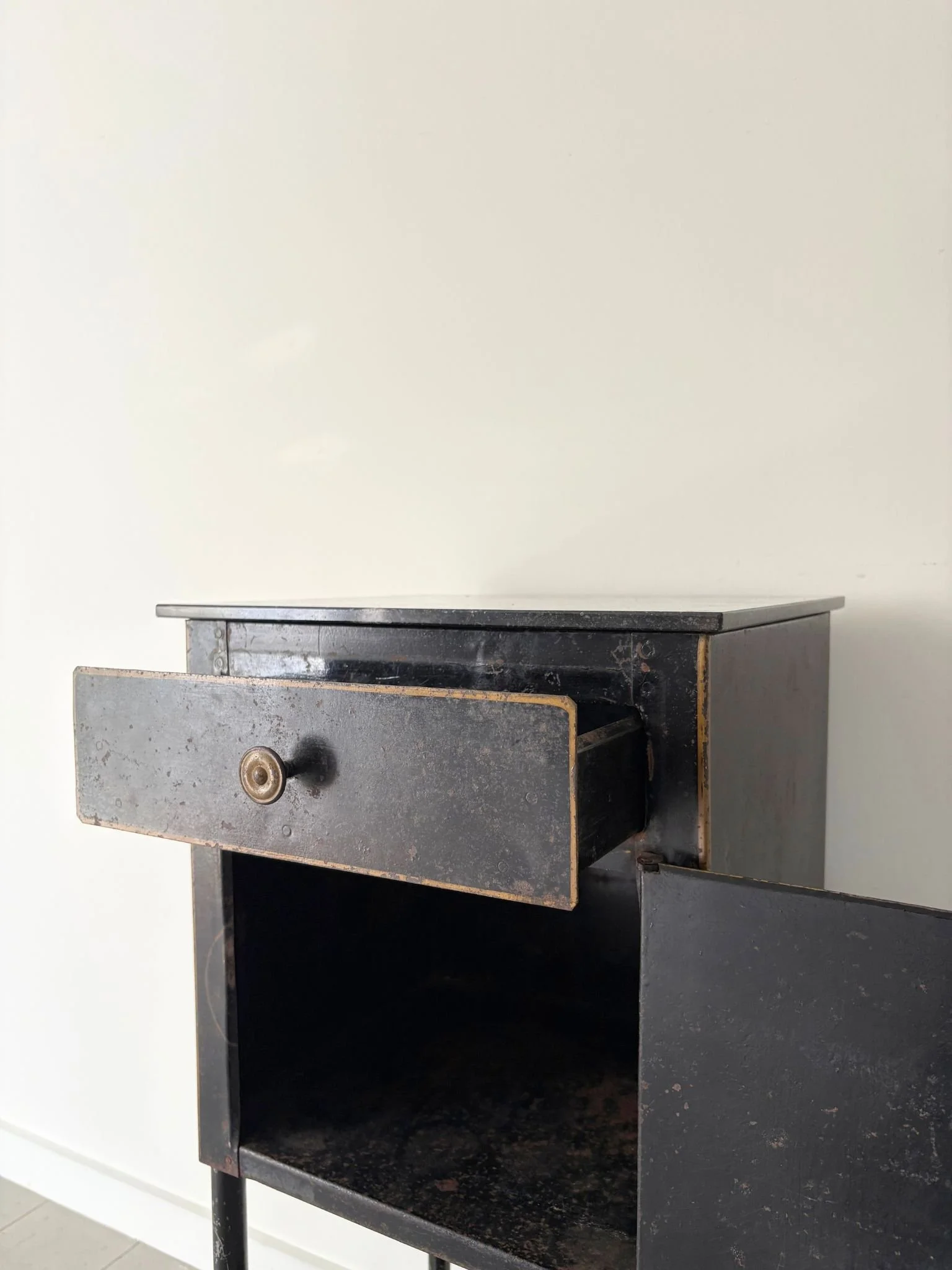 French Steel Cabinet With Gilt Detailing - Bureau Bruton Antiques and Vintage Design