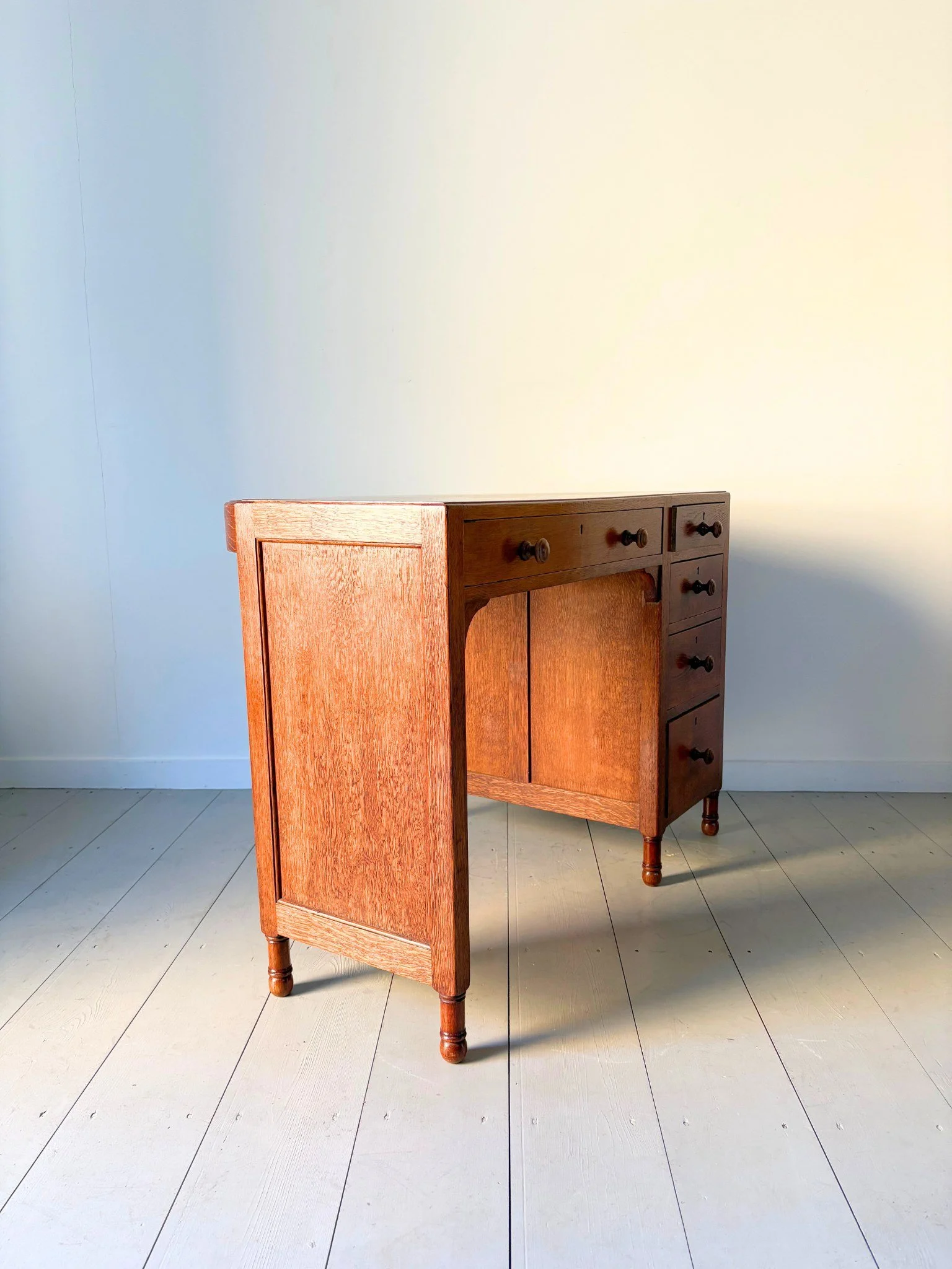 1930s Solid Oak Desk by Heals of London - Bureau Bruton Antiques and Design Gallery and Shop