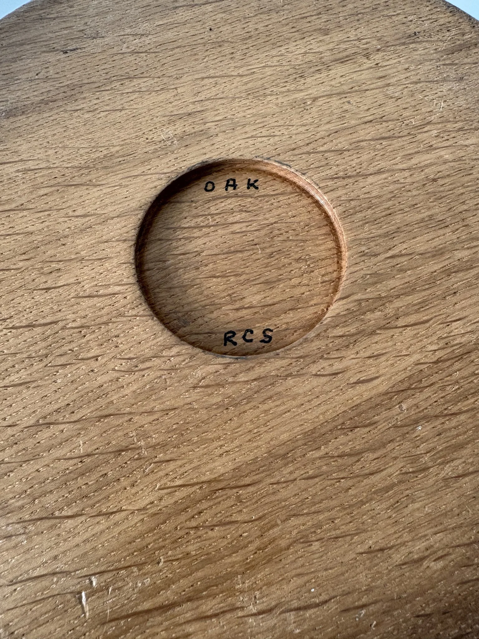 Pair of Turned Oak Tables signed by the maker