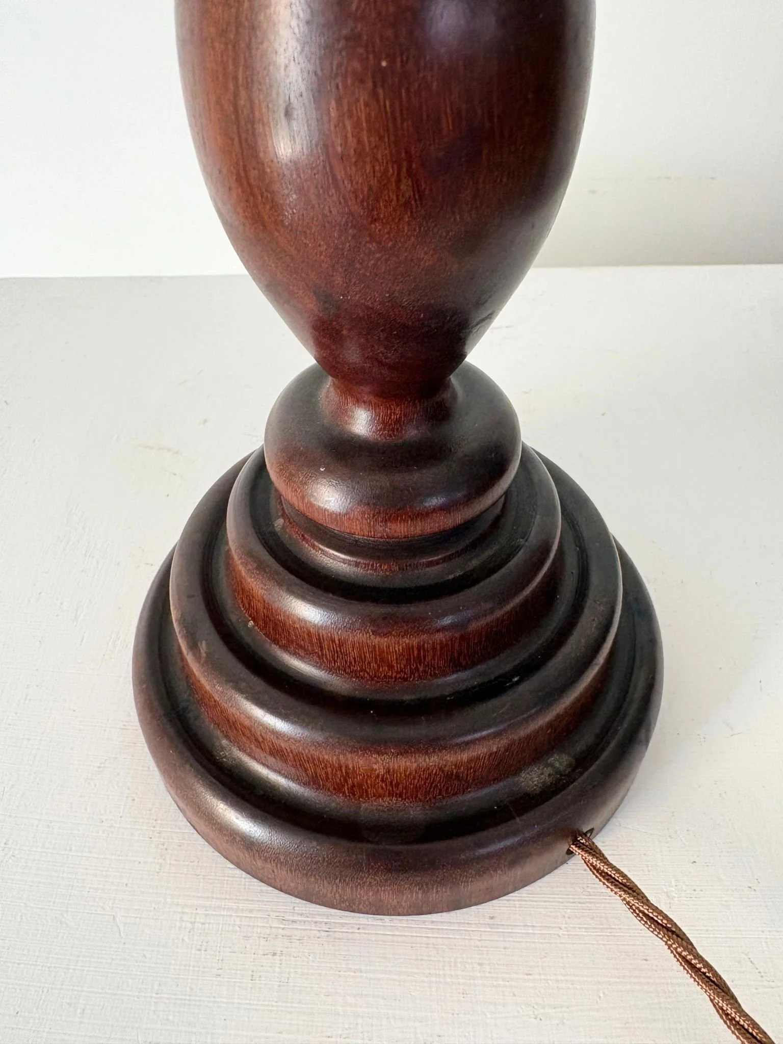 Turned Mahogany Lamp Base - Bureau Bruton