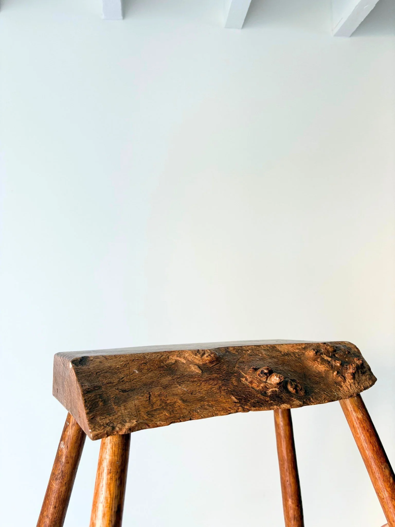 Brutalist Primitive Acorn Man Side Table Stool With Live Edge - Bureau Bruton