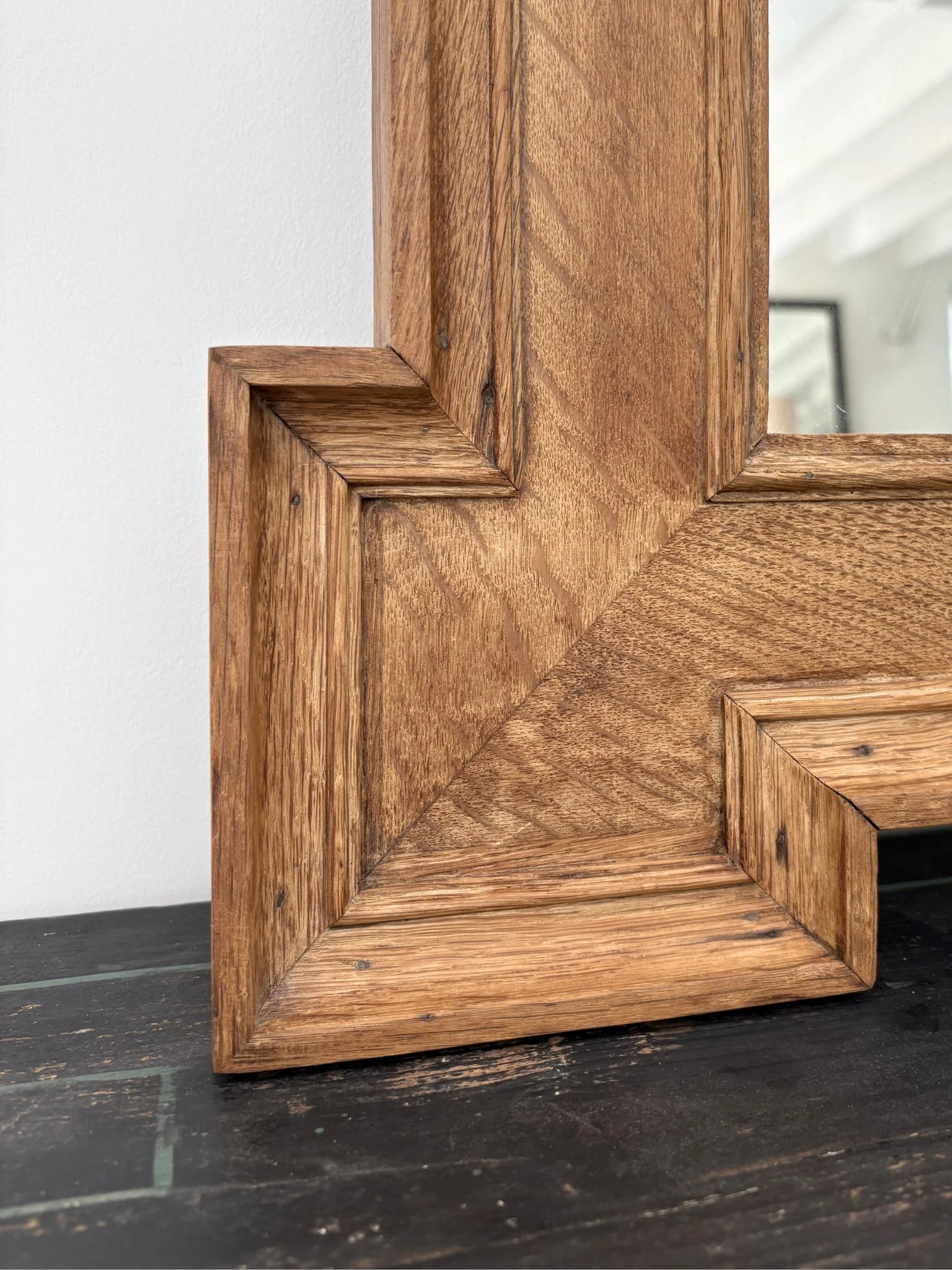 Corner Detail On This Large Arts and Crafts Mirror - Bureau Bruton Antiques and Vintage