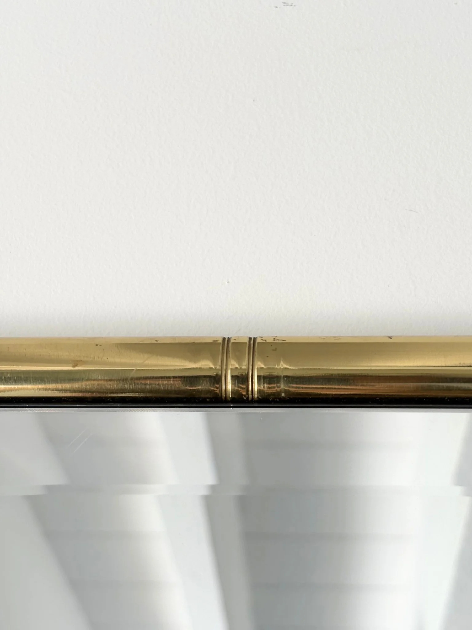 Brass Frame Faux Bamboo Mid Century Wall Mirror