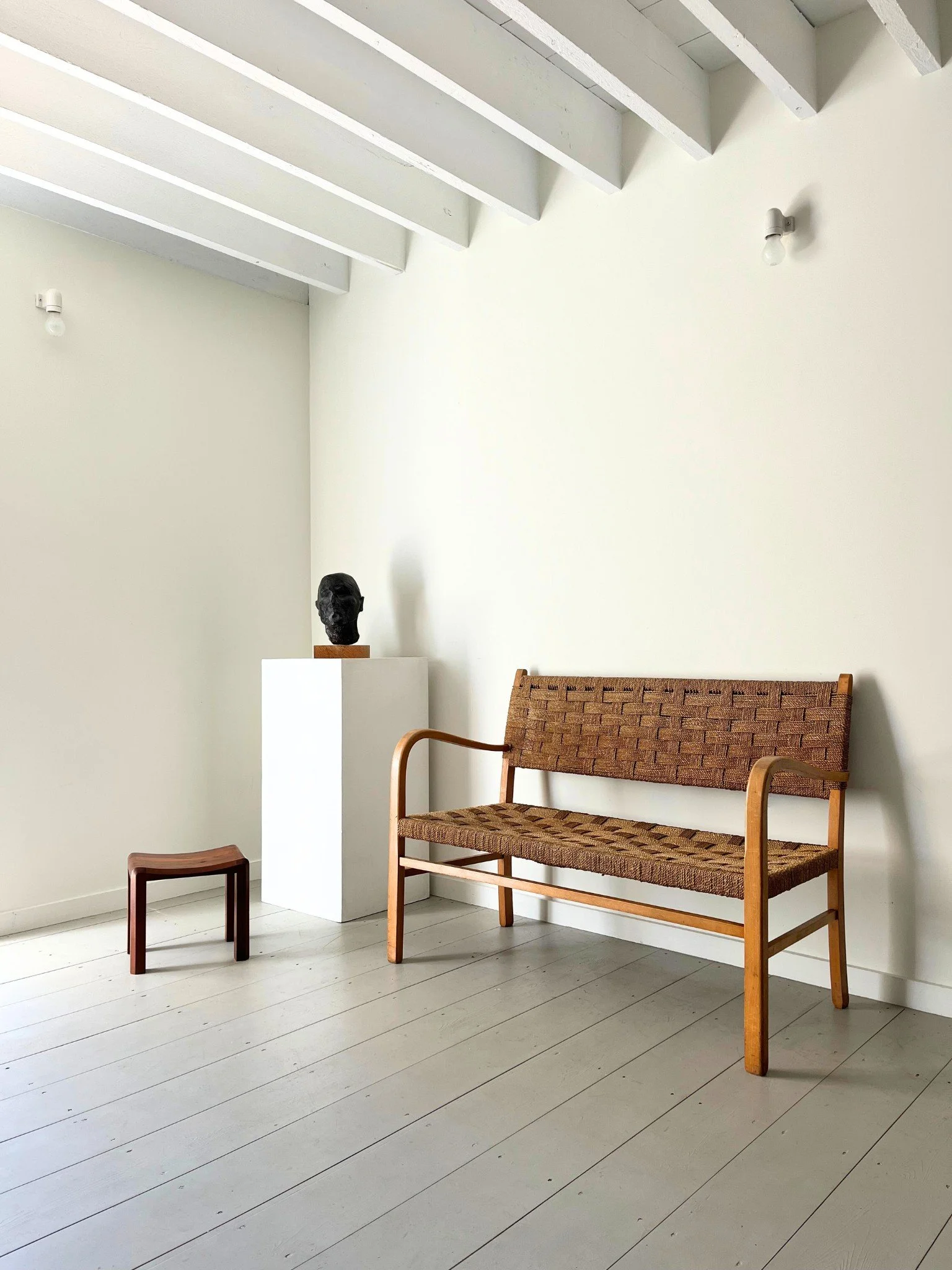 Modernist Swedish Woven Bench by Axel Larsson for Bodafors - Bureau Bruton