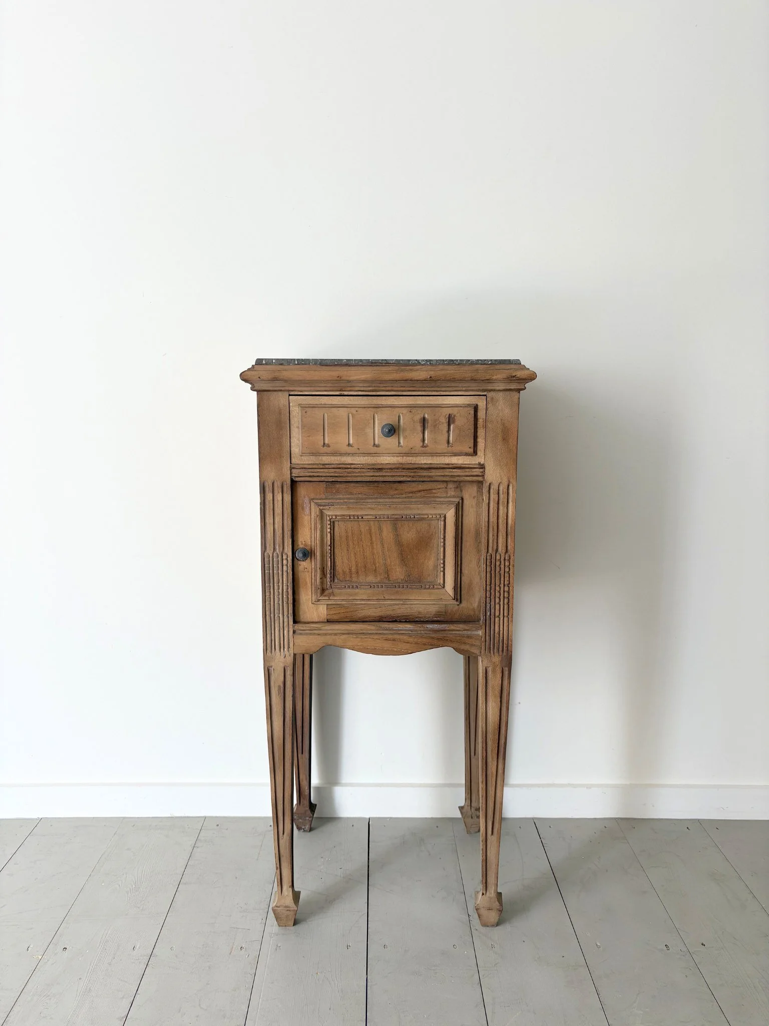 French NeoClassical Marble Top Pot Cupboard - Bureau Bruton Antiques and Vintage Shop