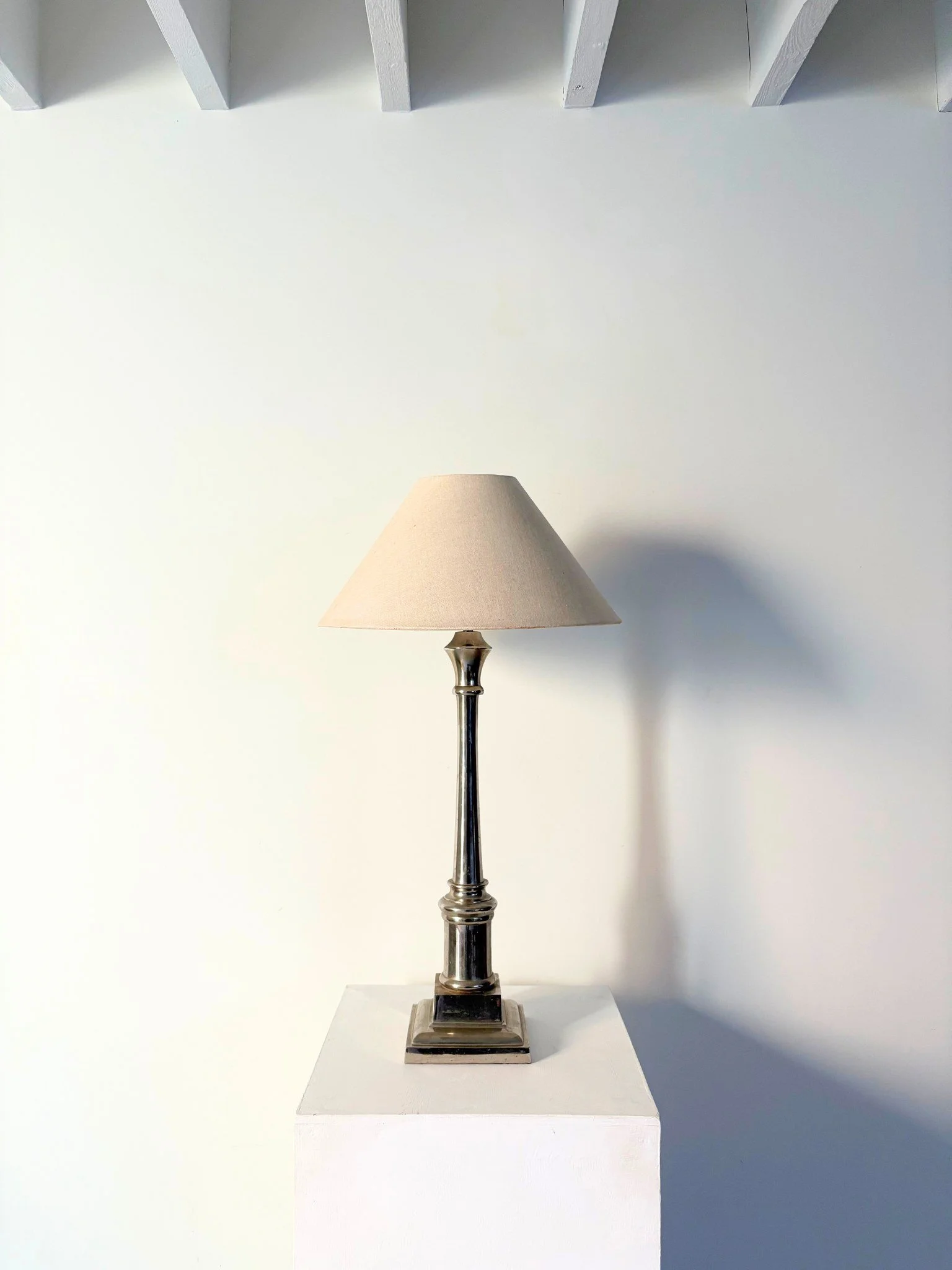 20th Century Chrome Column Table Lamp - Bureau Bruton