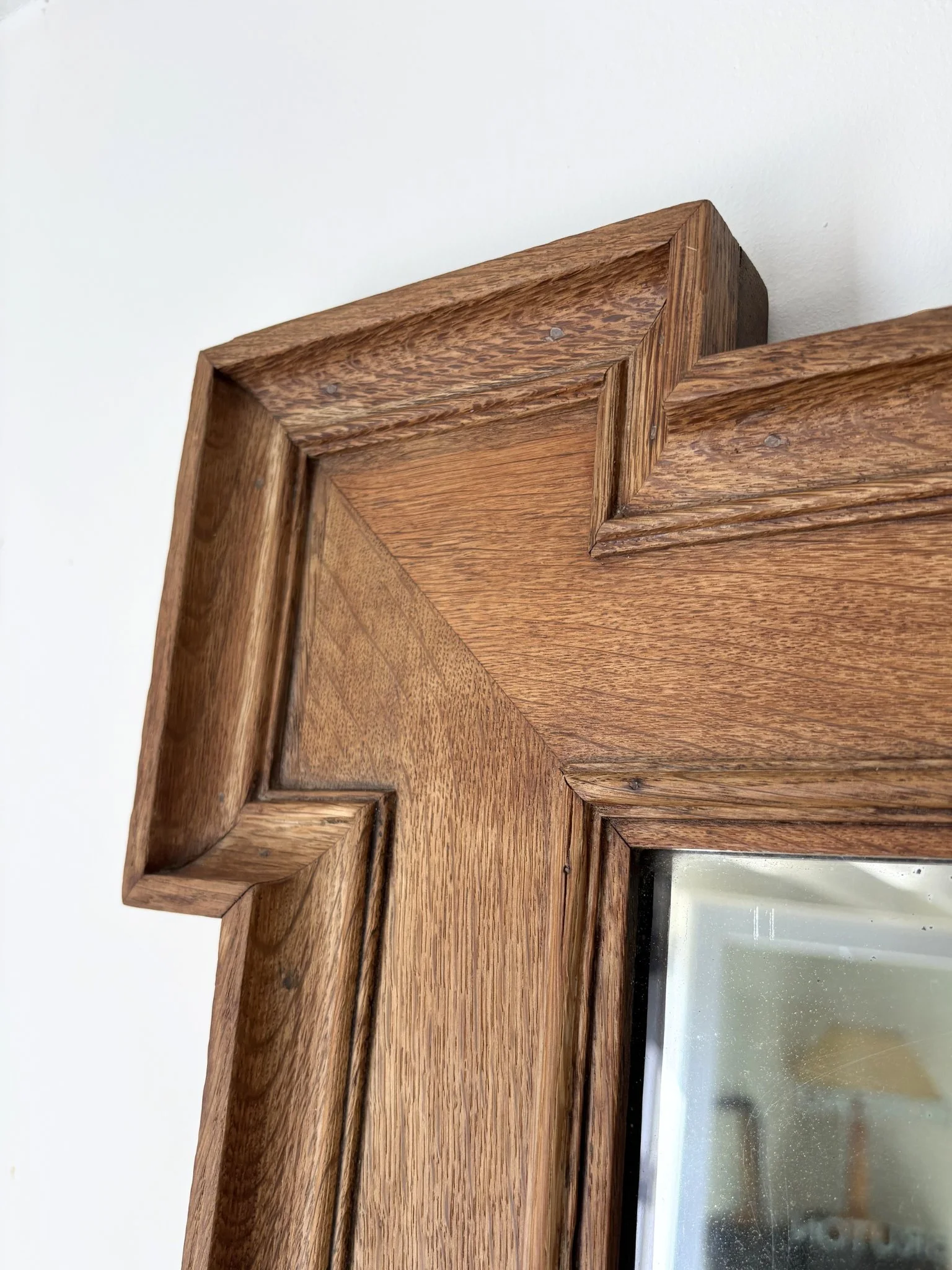Corner Detail On This Large Arts and Crafts Mirror - Bureau Bruton Antiques and Vintage