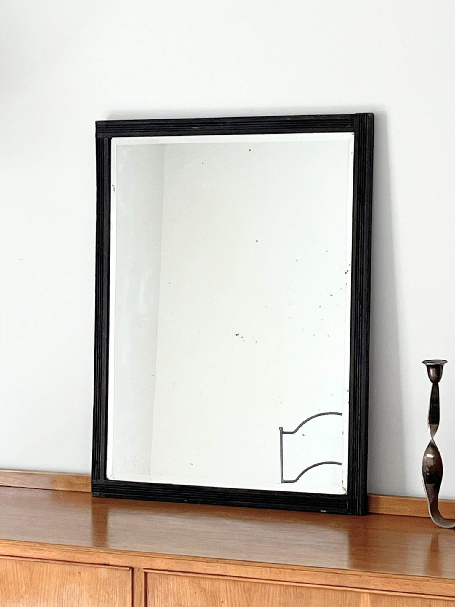 Ebonised Reeded Mirror