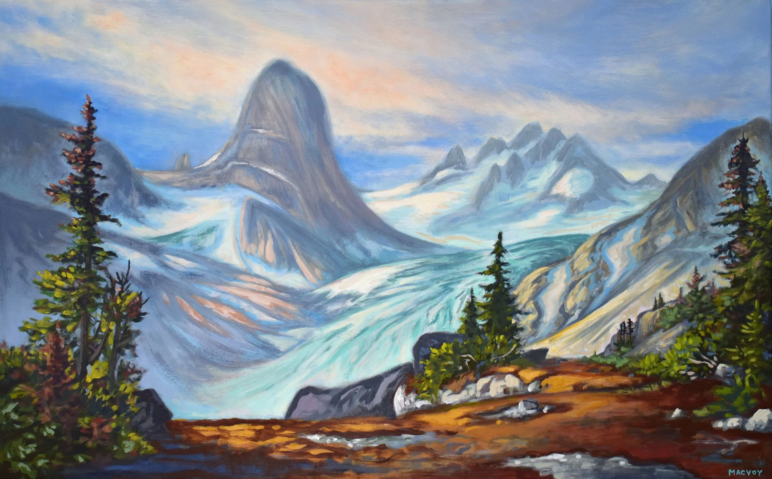 2024, Tempetuous Bugaboos, 30x48, acrylic on canvas, $2500, MacVoy.jpg