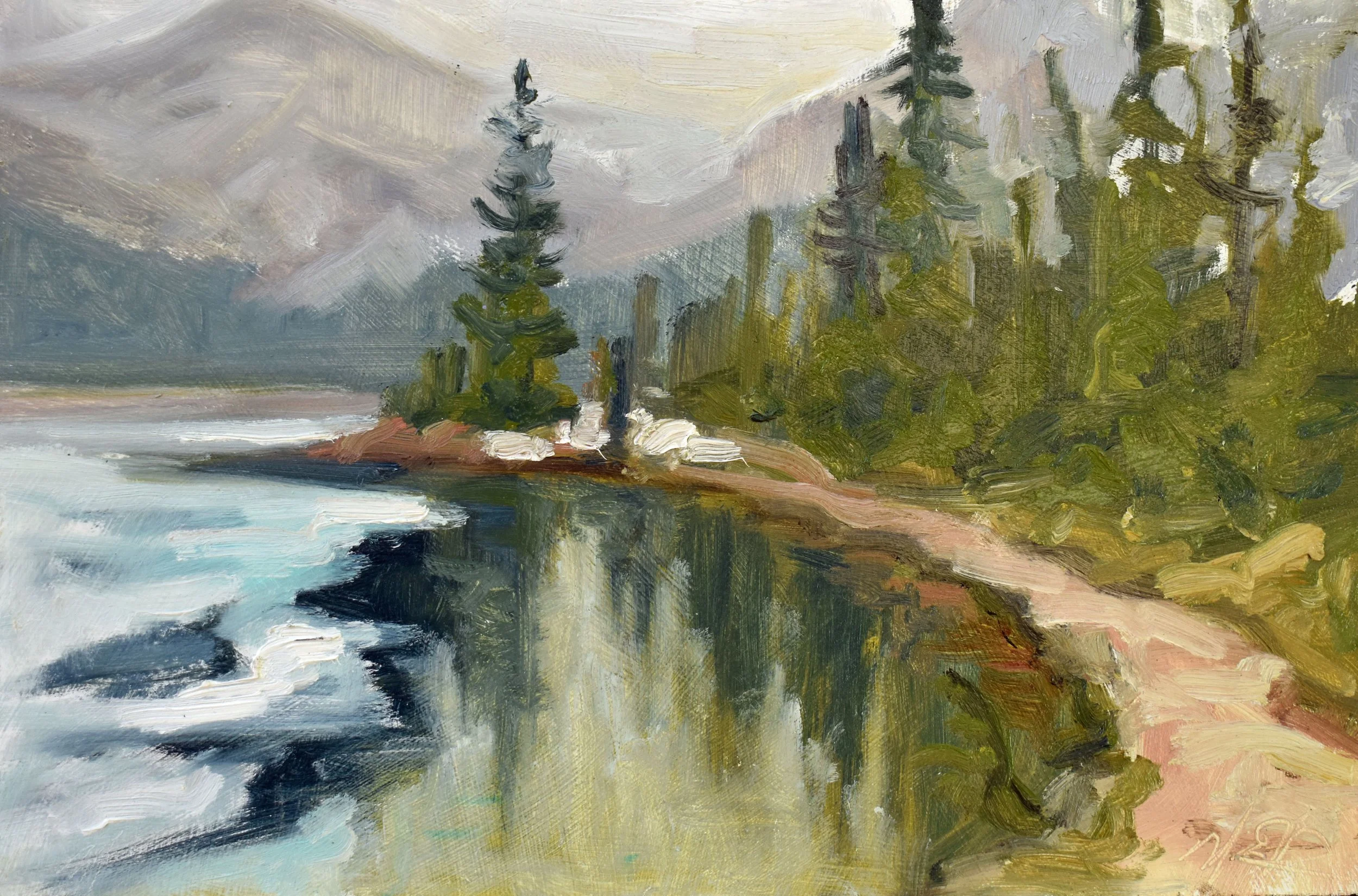 2026, Late Spring Thaw, Bow Lake, 8x12.jpg