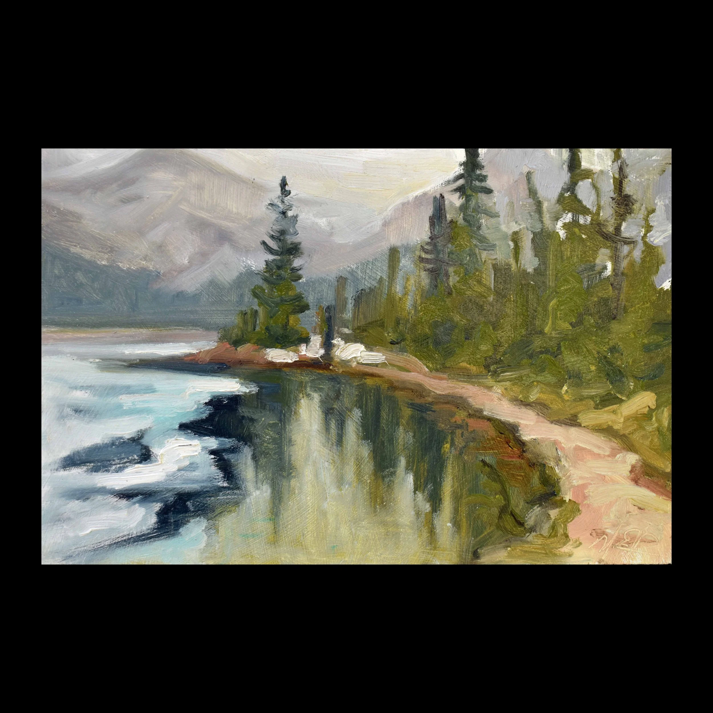 2026, Late Spring Thaw, Bow Lake, 8x12.jpg