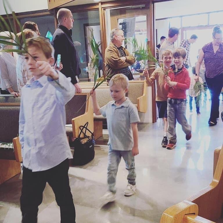 If you'd like your child(ren) to participate in the palm processional this Palm Sunday (and we hope you do!), be sure to arrive a little early so we can get all the kids a branch and lined up. Parents are welcome to walk in with their kids, too!