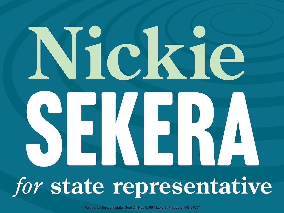Logo design evolution, political sign edition! I&rsquo;m so excited to be supporting Nickie Sekera in her run for the state house. She has been a tireless force of nature in the fight to protect Sears Island/Wahsumkik/Haselnut Island, and I&rsquo;d l