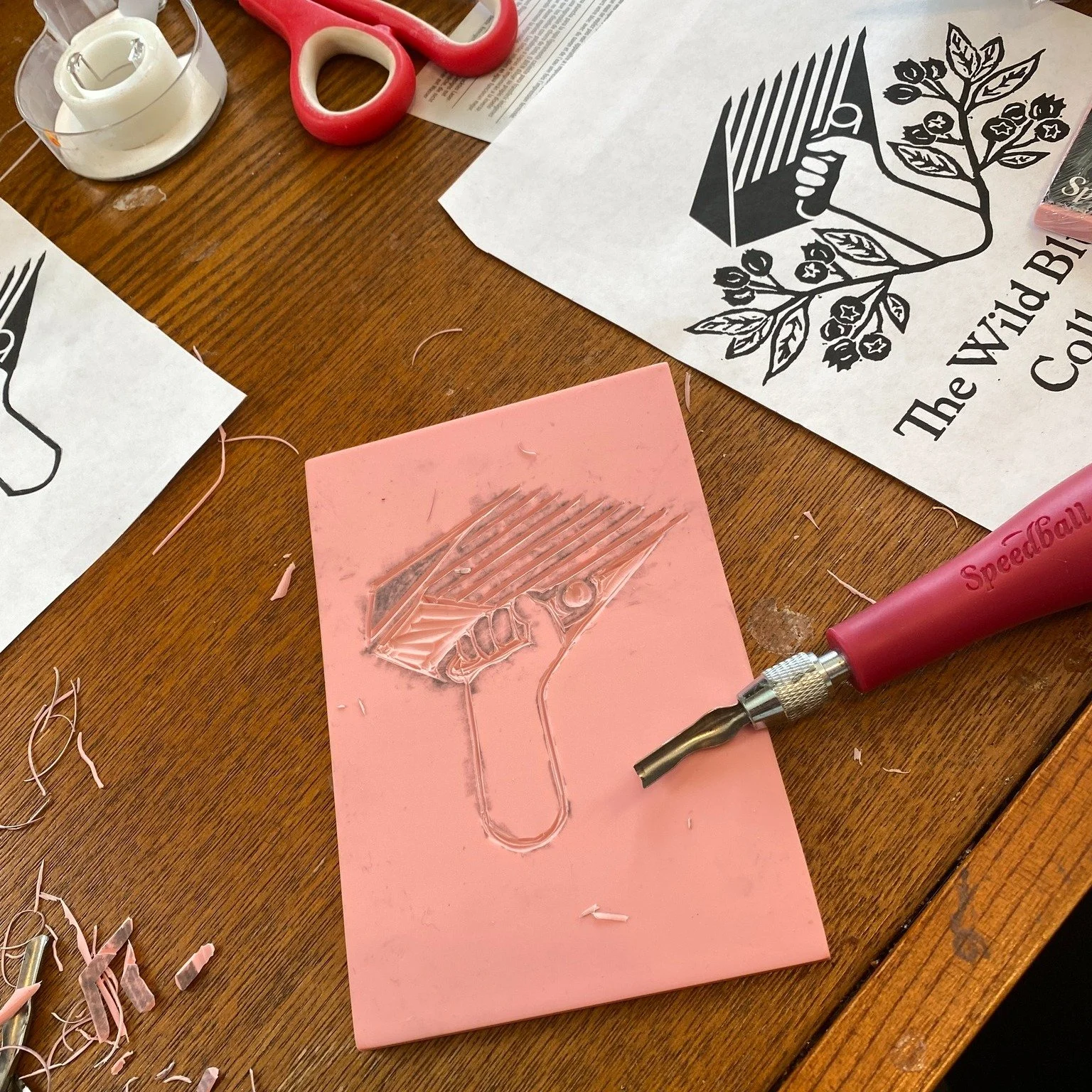 LOGO DESIGN EVOLUTION: Hand Crafted Edition! This project with @wildblueberrycollective got much more crafty than my usual work, which felt great! It started with a block print of blueberries that @gloria.pearse made, and some reference photos taken 