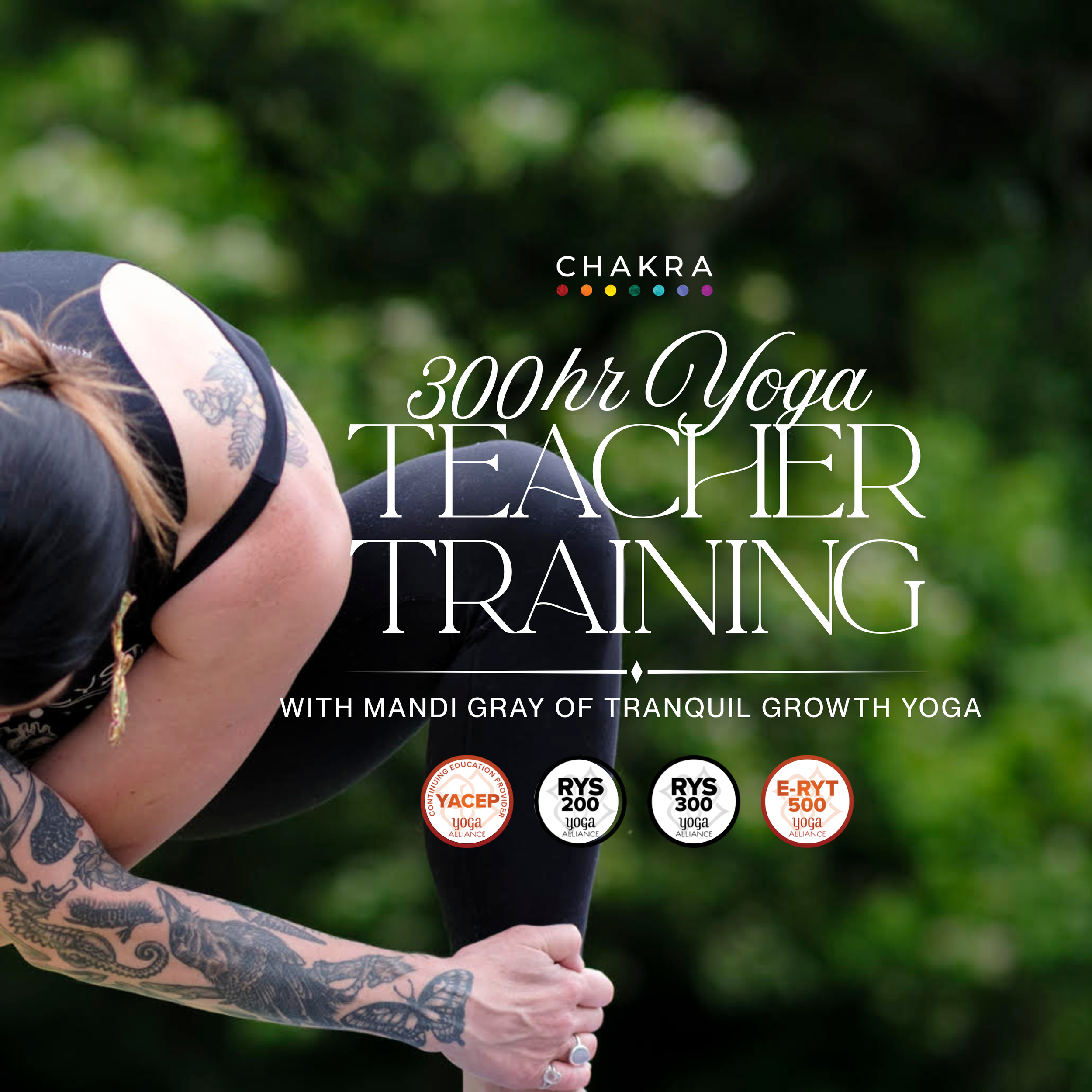 300hr Yoga Teacher Training with Mandi Gray (E-RYT500) of Tranquil Growth Yoga, RYS: Month 1 (1/9, 1/10 & 1/11)
