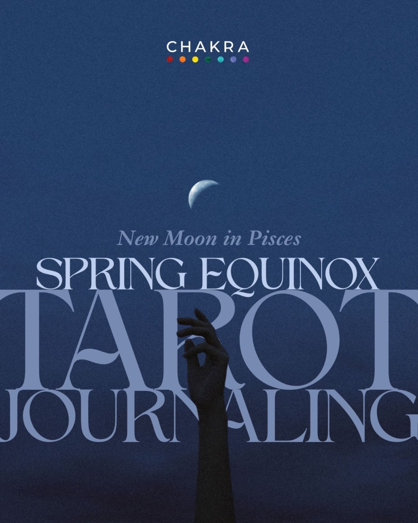 🌑✨ New Moon in Pisces on the Eve of the Spring Equinox ✨🌑

Join Emily Schranck of @_empressemily_ this Thursday at Chakra for an evening of tarot, oracle guidance and reflective journaling as we explore the liminal space between seasons. 

Release 
