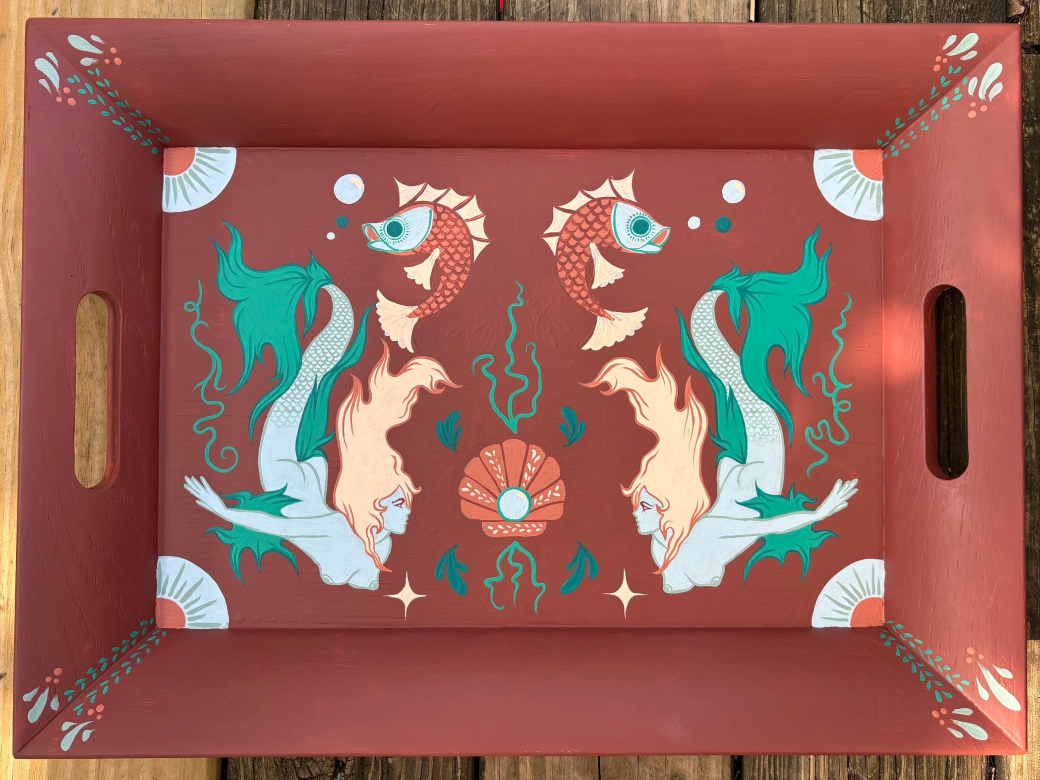 Siren Tray, acrylic on wood, 16x20