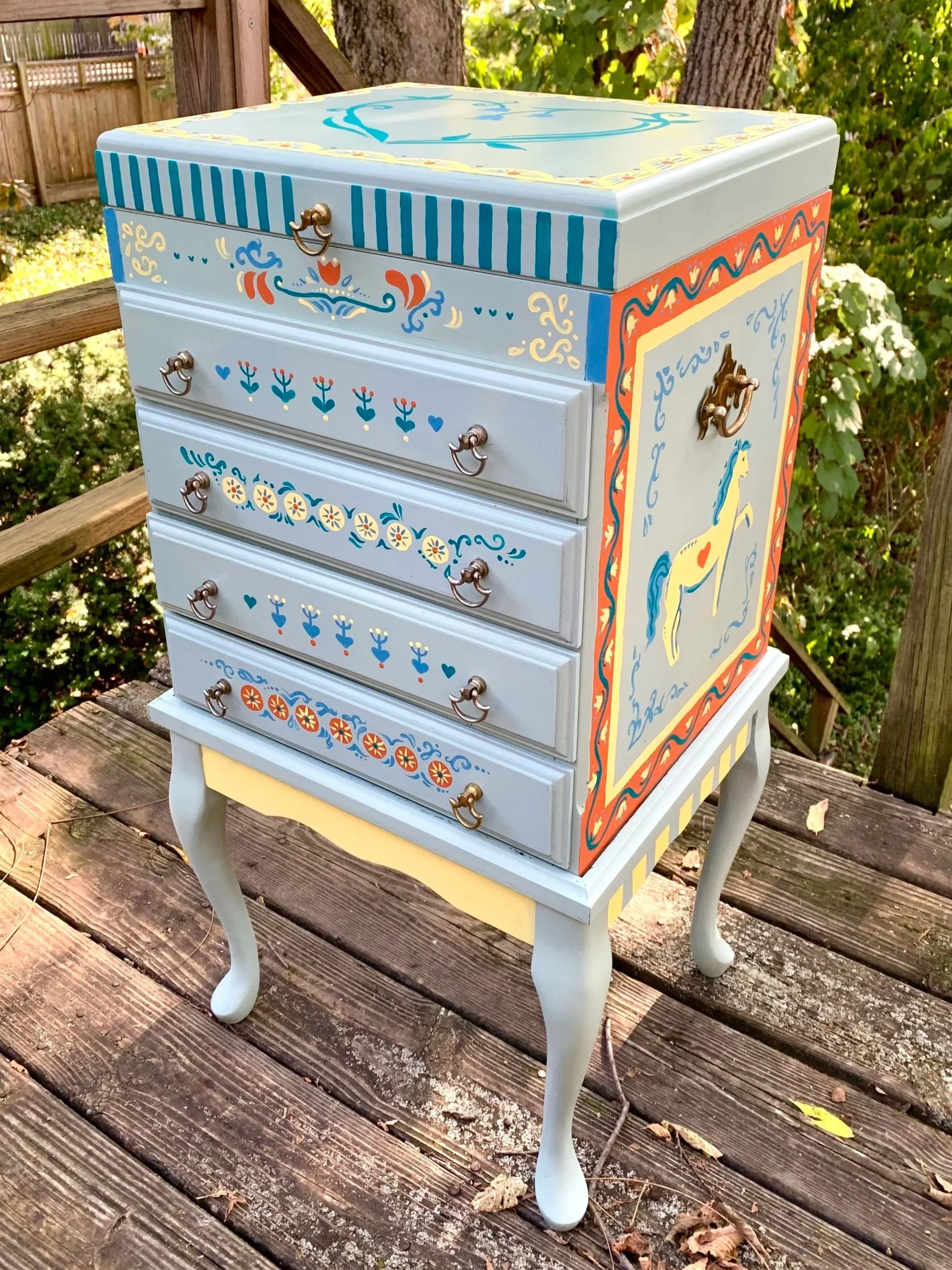 Handpainted furniture, acrylic
