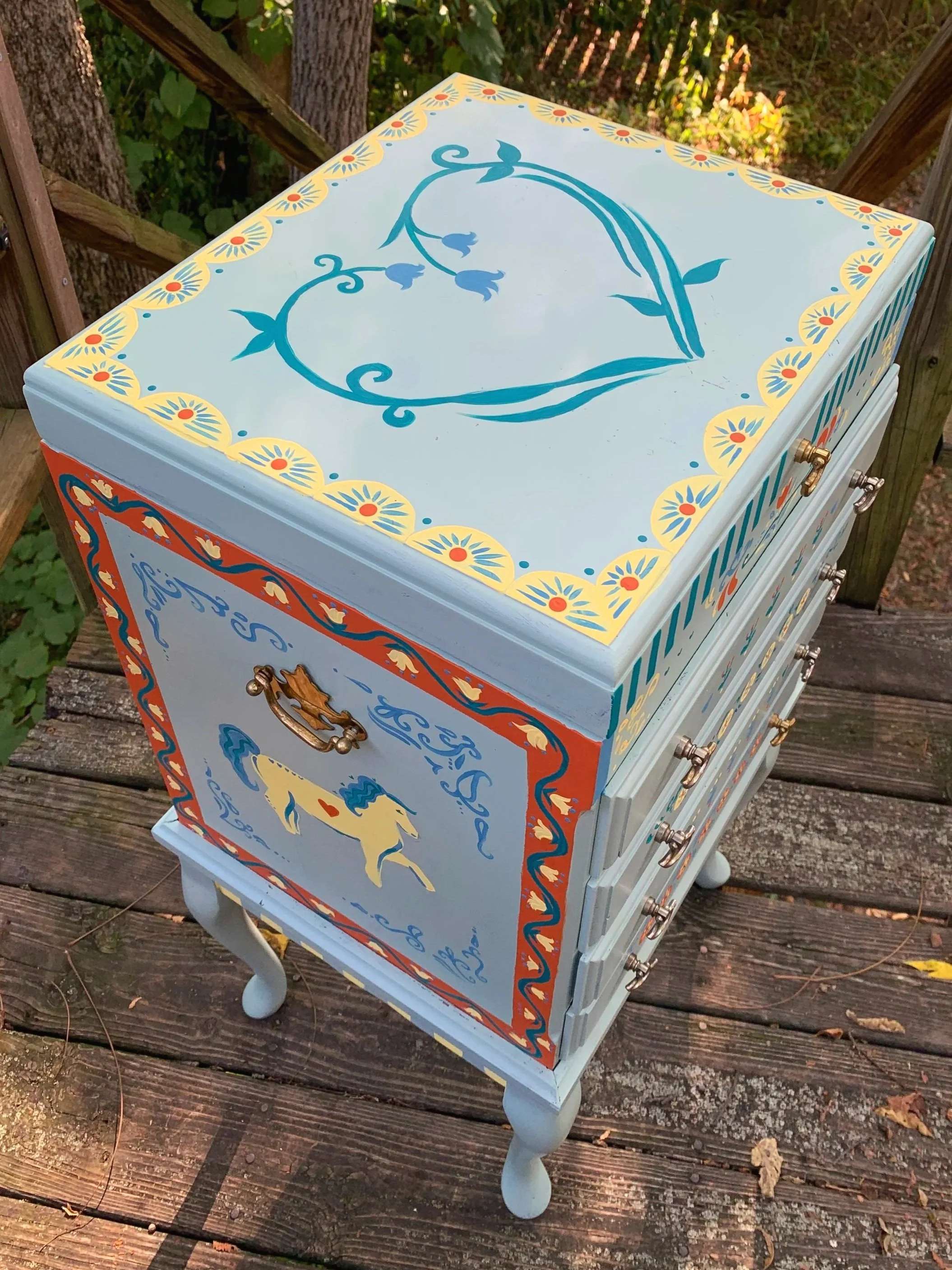 Handpainted furniture, acrylic