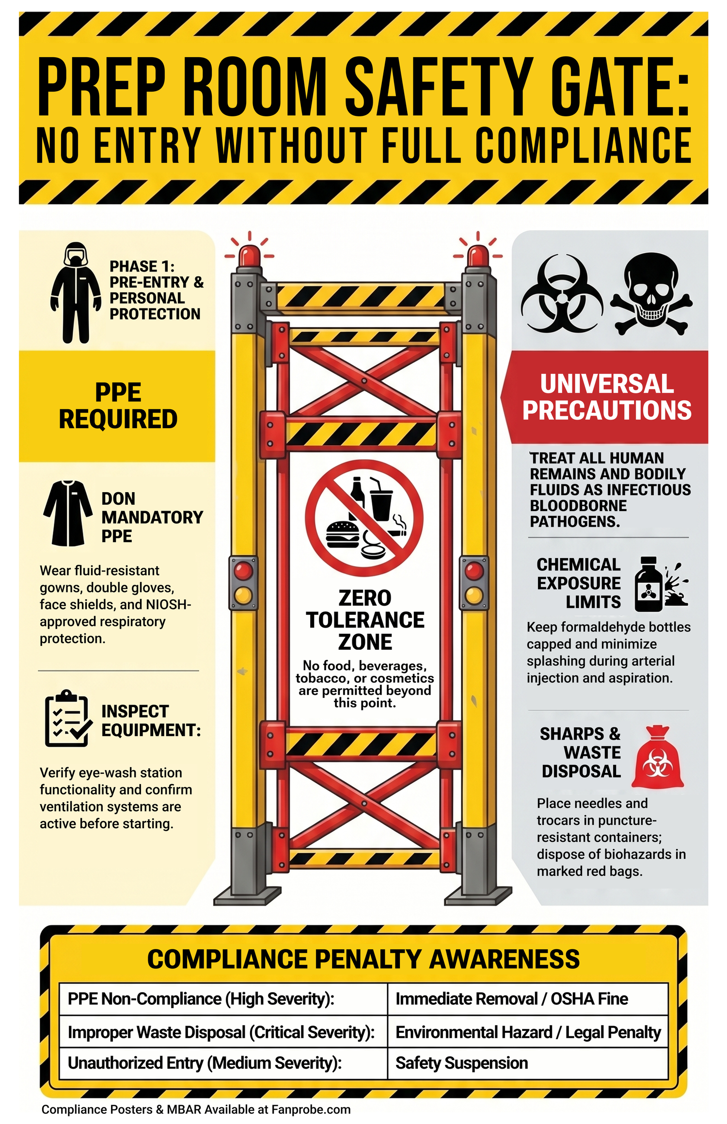 Prep Room Safety Gate compliance poster