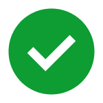 Green circle with a black check mark inside