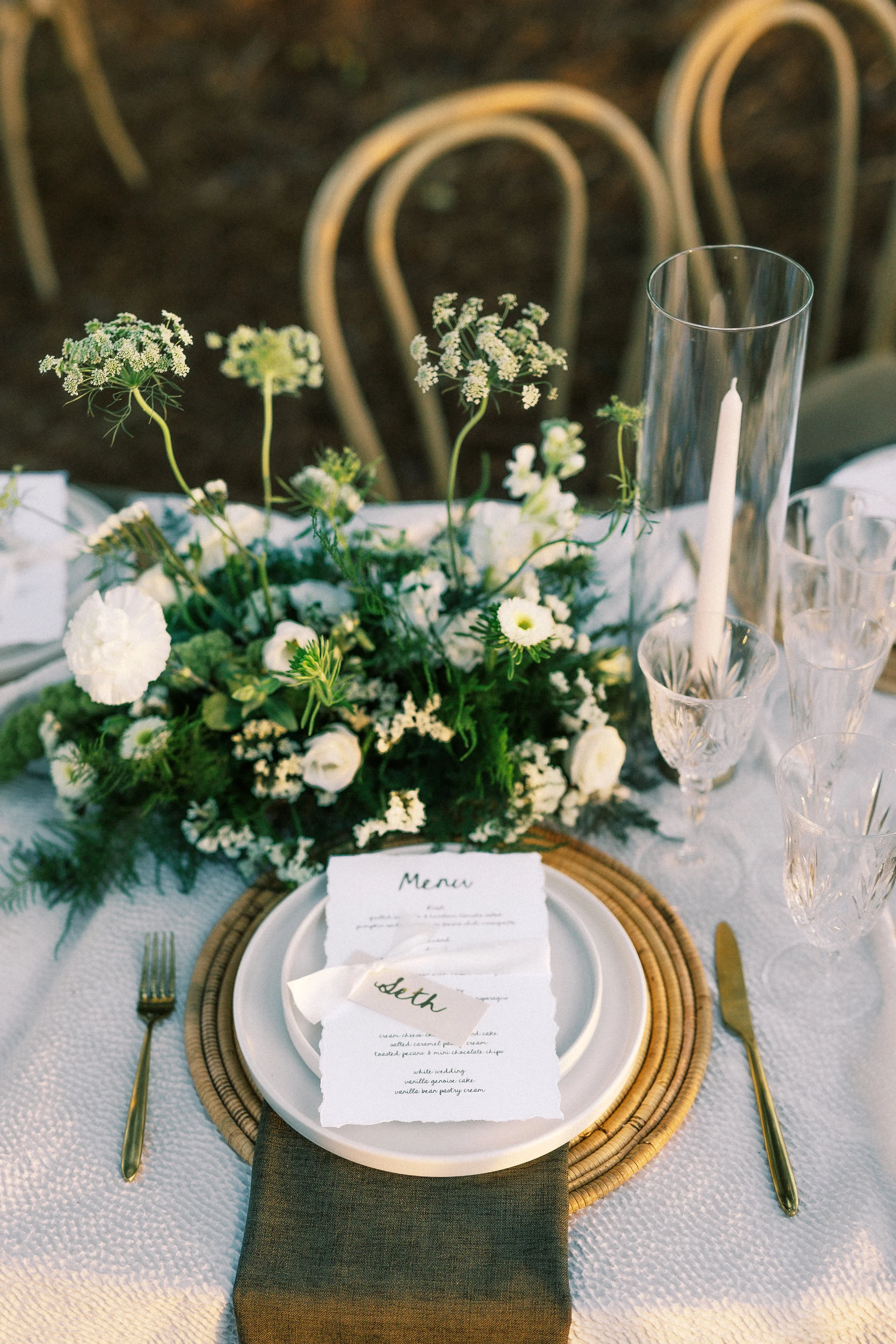Table setting at Georgia wedding reception