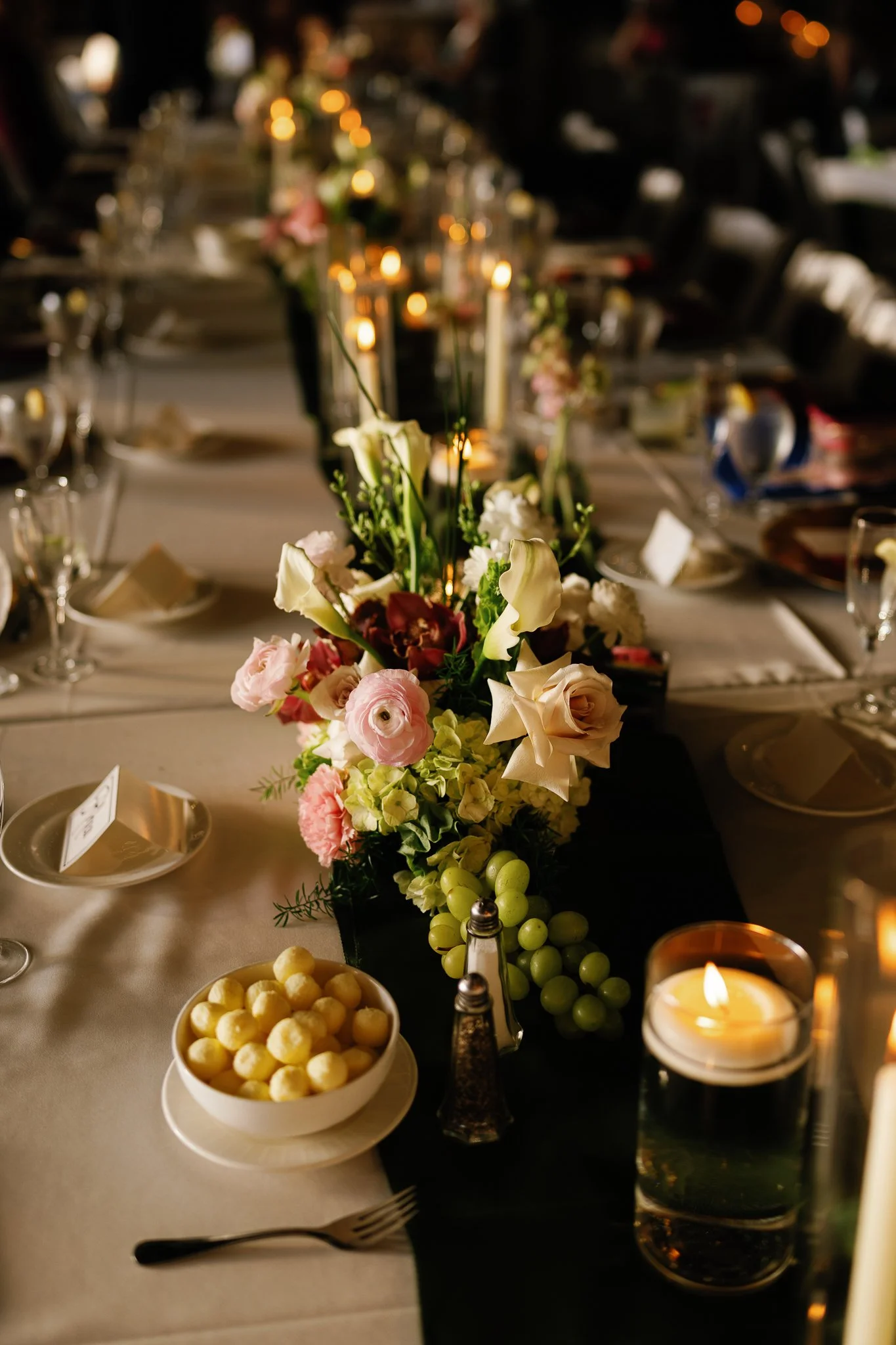 Reception table design at Brasstown Valley Resort wedding