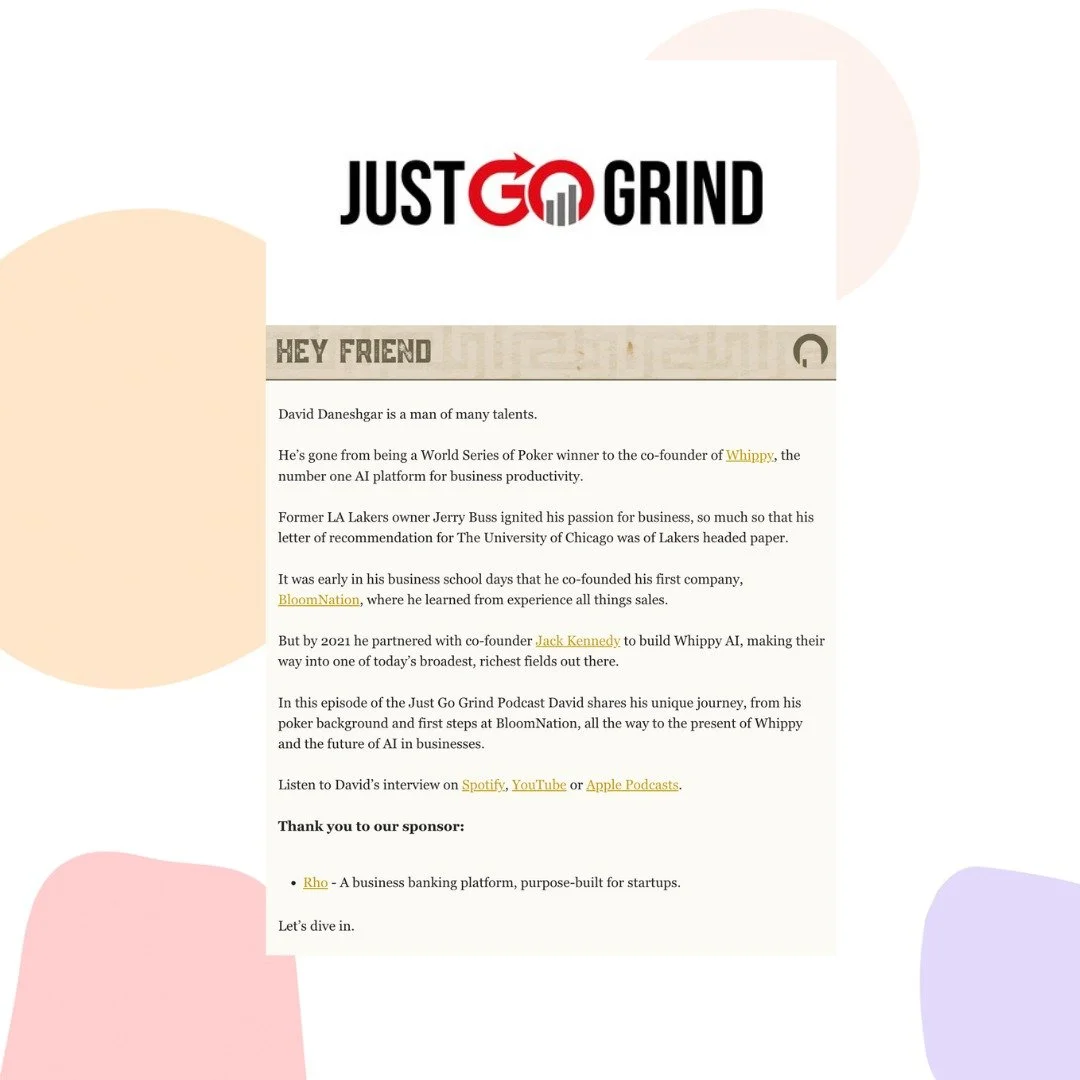Learn more about what @whippyai did to grow its bootstrapped business from $0 &ndash; $4 million in this @justgogrind interview with @justingordon8!

#software #entrepreneur #bootstrap