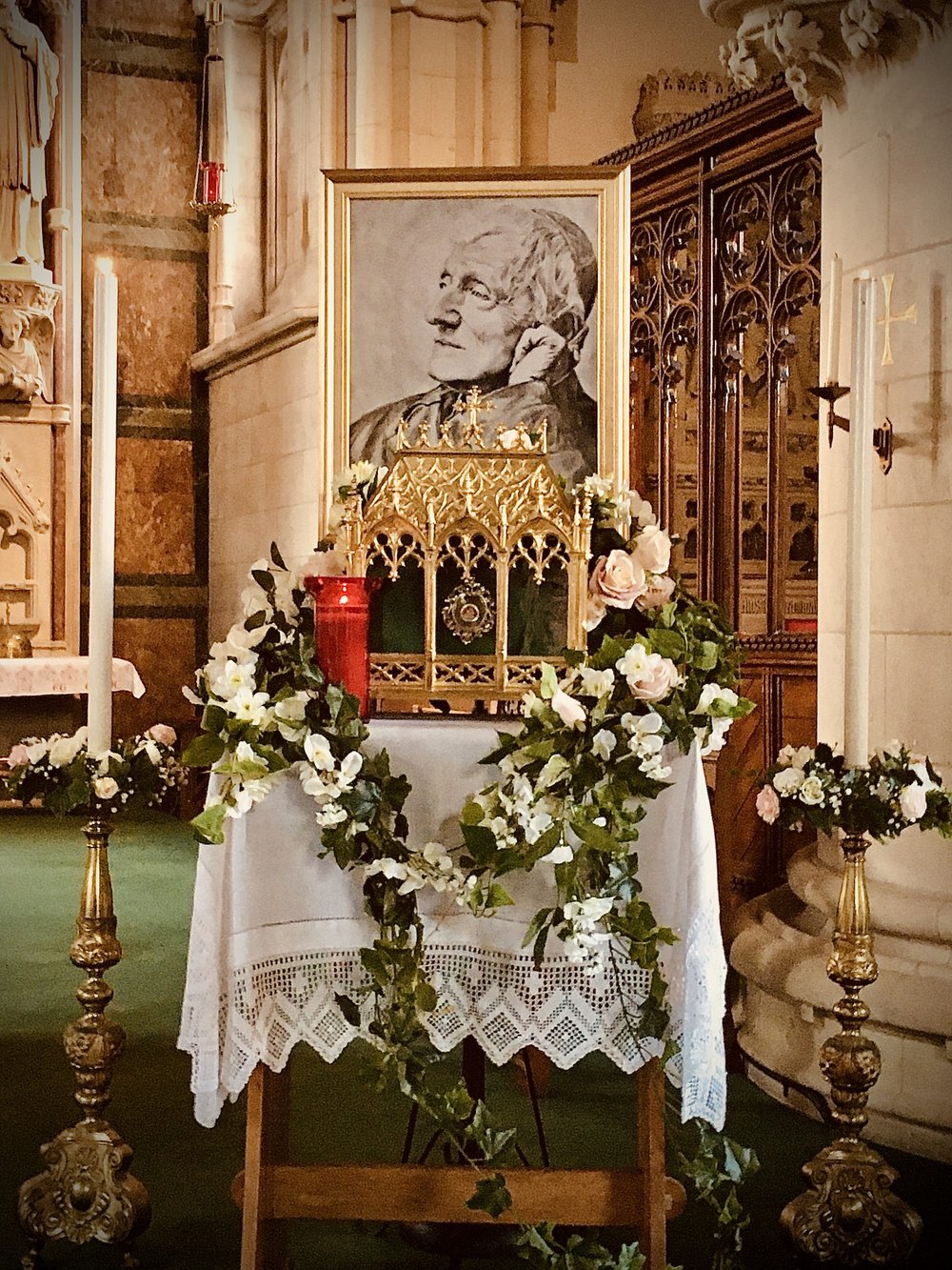 A temporary shrine at the Bournemouth Oratory