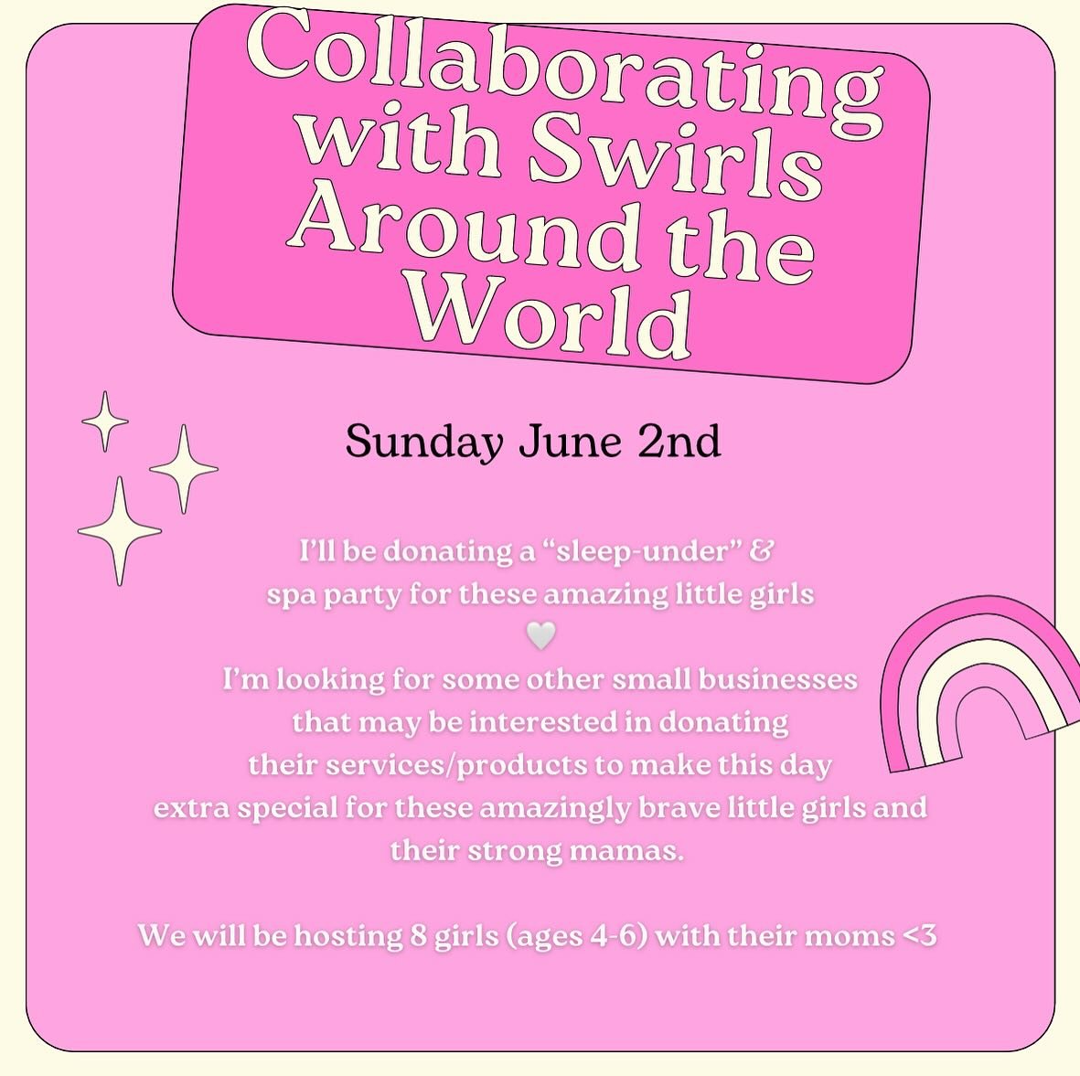 ✨Have you heard of @swirlsaroundtheworld and their Swirls Days?!✨

Jen is one of the absolute sweetest humans you will ever meet. She approached me to help host a Swirls Day for a group of 8 little girls ages 4-6. I can&rsquo;t even imagine the stren