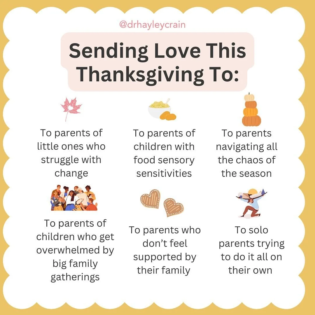 Happy Thanksgiving 🍁 

To the parents managing kids who struggle with change, food sensitivities, or the chaos of the season&mdash;you&rsquo;re doing an amazing job. 

To those who feel unsupported by family, overwhelmed by big gatherings, or are so