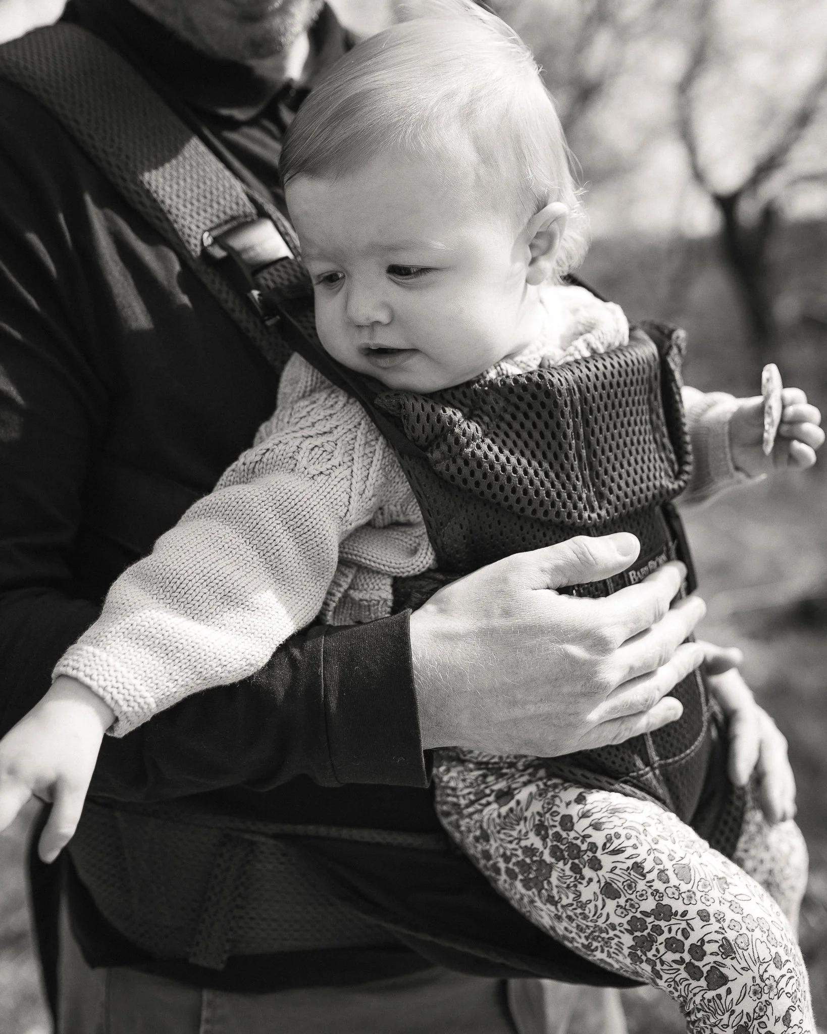 Baby Orla in her carrier