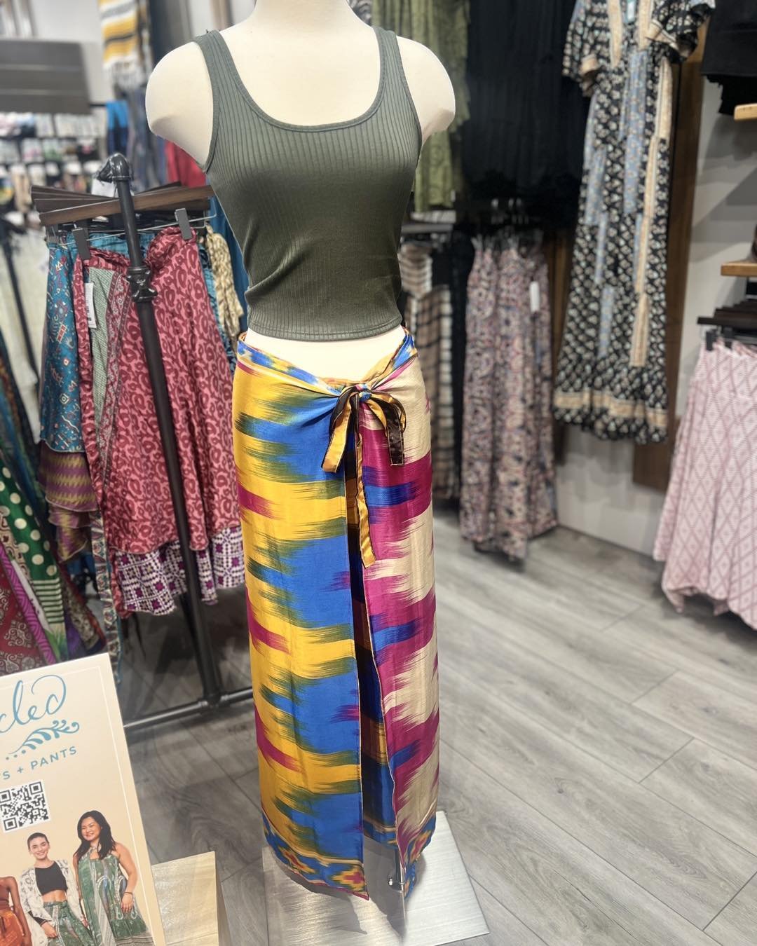 In honor of Earth Day, we invite you to check out the Upcycled Collection at Earthbound Trading Company!✌️🌎 Their super soft upcycled wrap skirt collection is created in Pushkar, India. This collection is made by re-purposing, cleaning and stitching