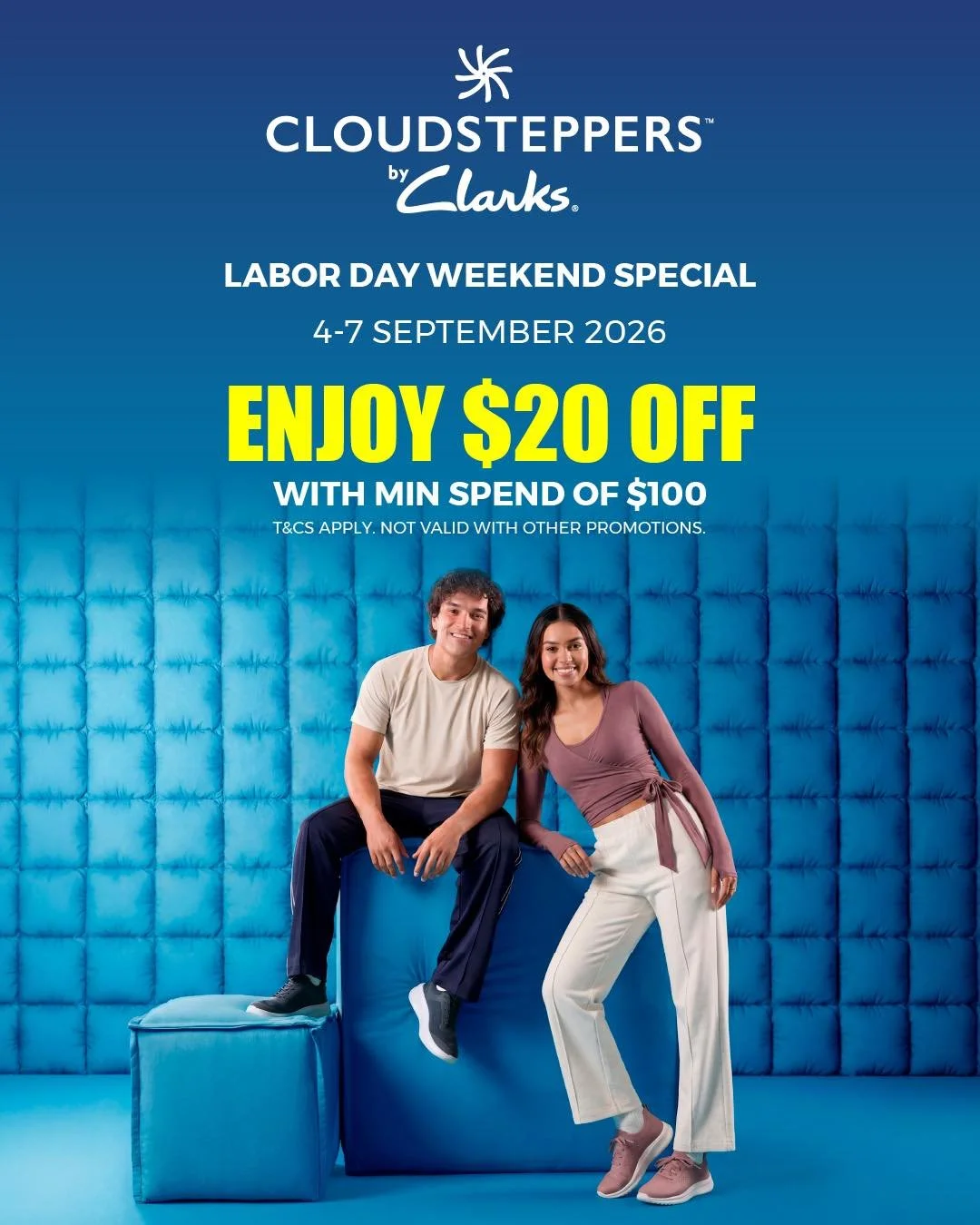 Effortless style. Lightweight comfort. Made to keep up with you everyday. Enjoy $20 OFF with a minimum spend of $100 storewide today through Labor Day (Monday, September 7) at @cloudsteppers_usa at La Palmera.