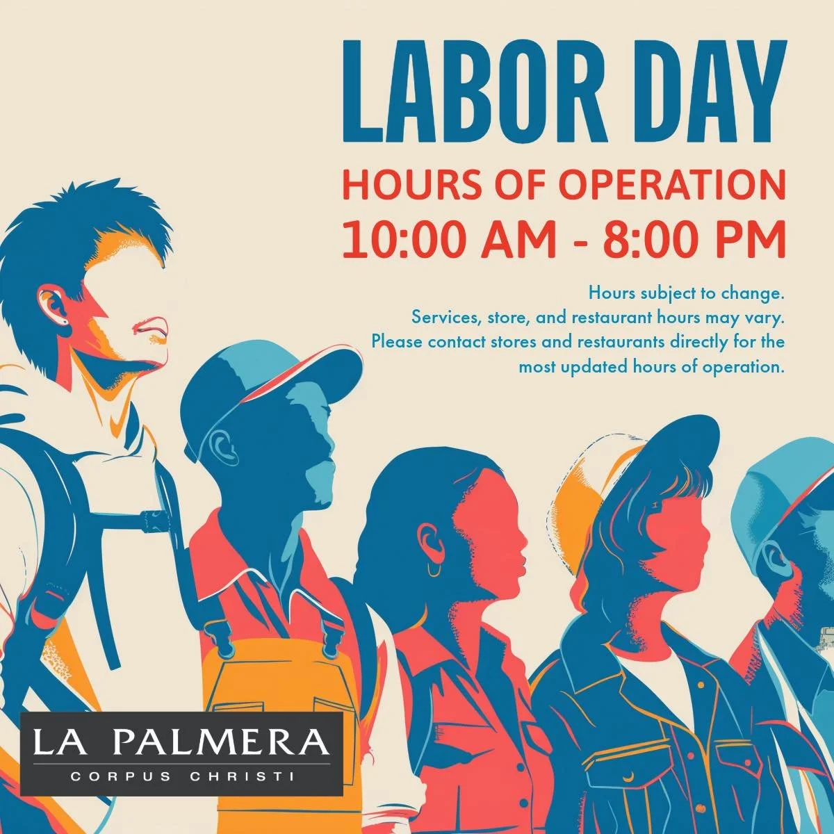We wish everyone a happy and safe Labor Day! The mall will be open regular hours on Monday. Individual store and restaurant hours may vary to please contact them directly for holiday hours.