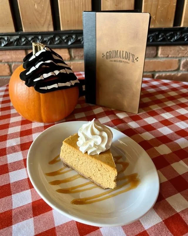 The best way to celebrate National Pumpkin Day? Pop into Grimaldi's for their hauntingly delicious pumpkin cheesecake with cinnamon sugar cookie crust. Topped with whipped cream and garnished with caramel sauce. 🎃🍰