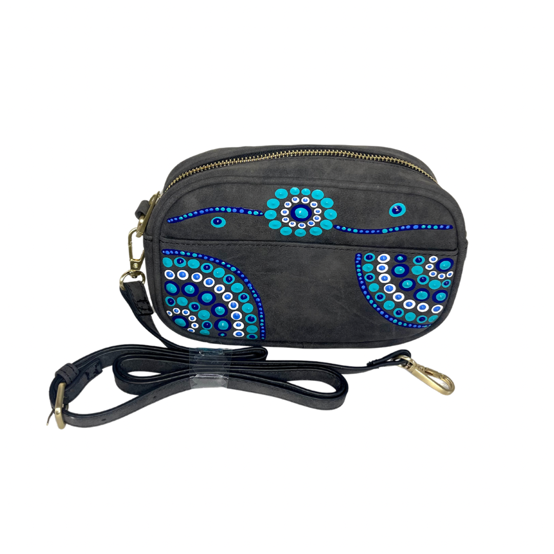 Front Pocket Crossbody Bag Blue/Black