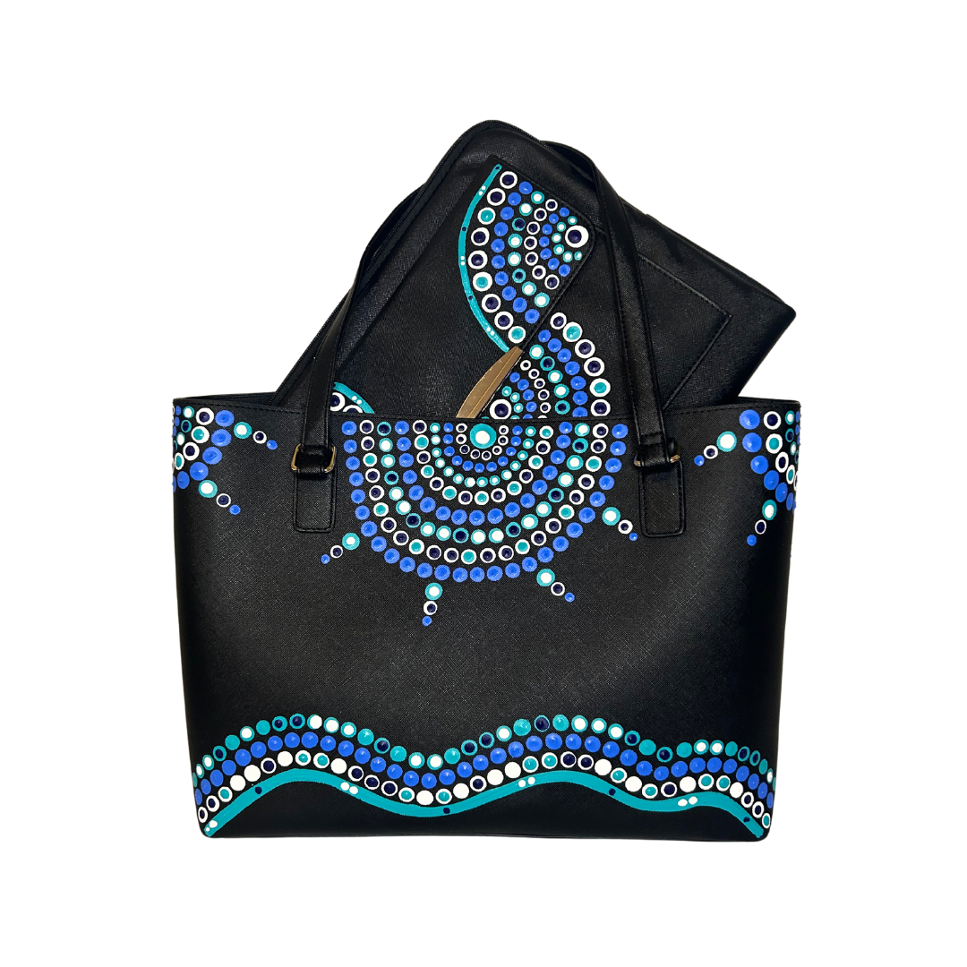 Tote Bag & Laptop Case- Ocean Blues 2.0