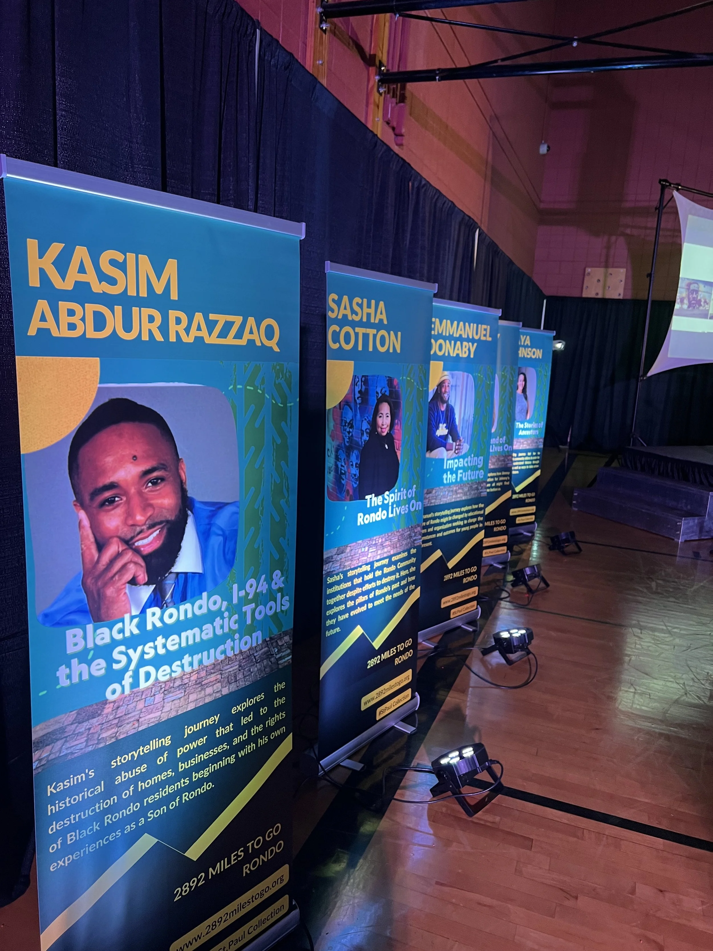 Banners of the Storytellers from the 2892 Miles to Go St Paul Event, October 16, 2022