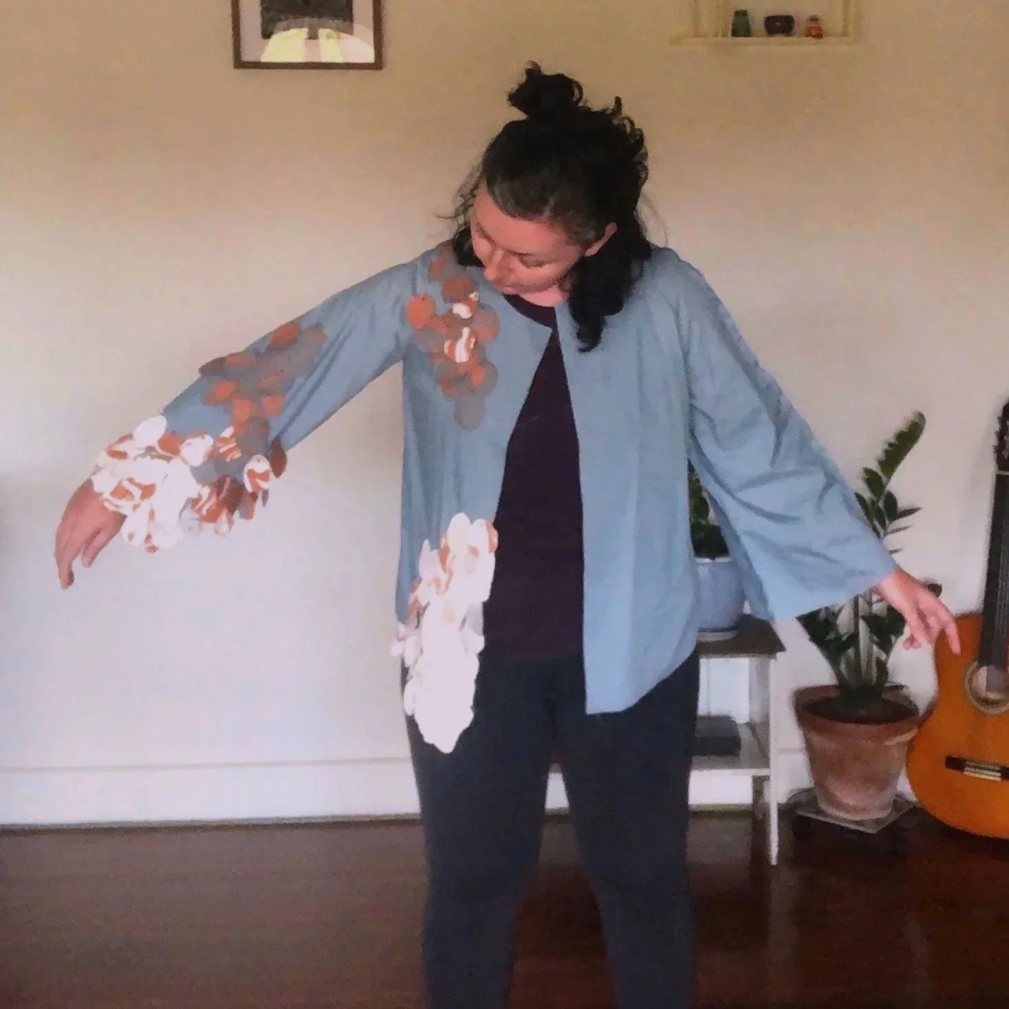First toile of robe, designed for easy movement, 2020.