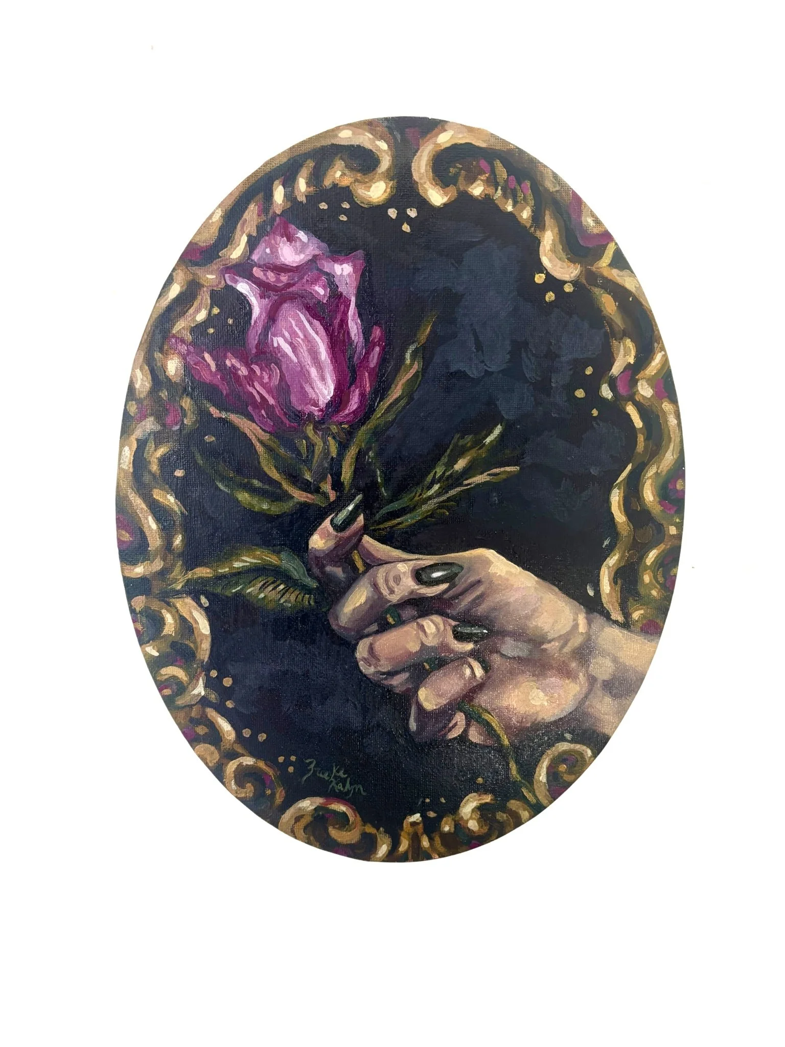 Untitled, 12" H x 9" W Oval, Oil on Canvas, 2026 