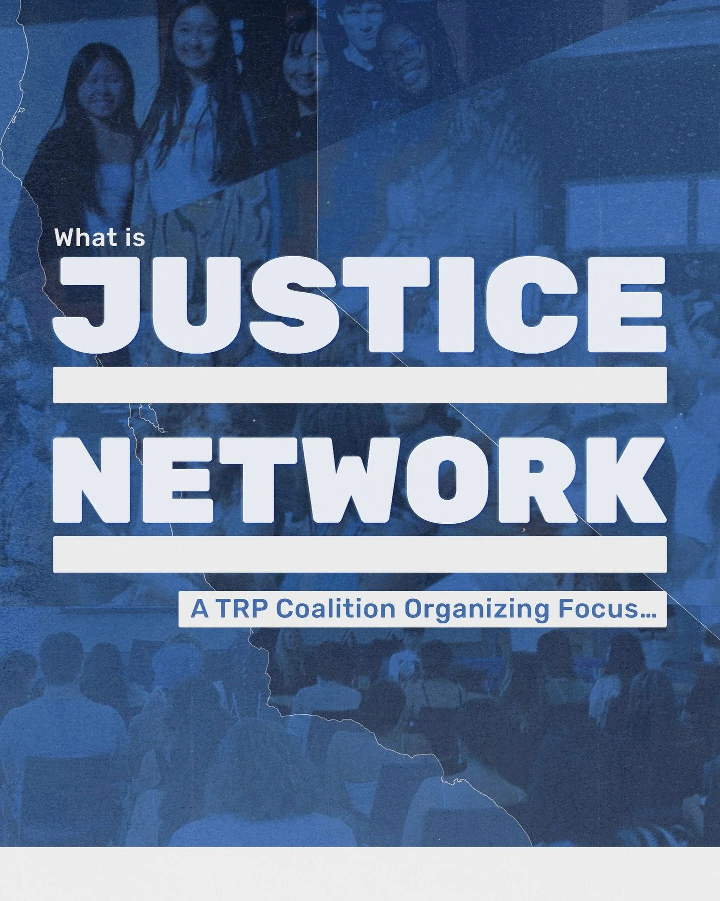 What is...JUSTICE NETWORK? ⛓️&zwj;💥👊🌱 An ecosystem for abolitionist &amp; immigrant justice organizing &amp; education...

FOLLOW @trpcoalition for more updates! 💬

This statewide organizing program intentionally centers the rights and lived expe