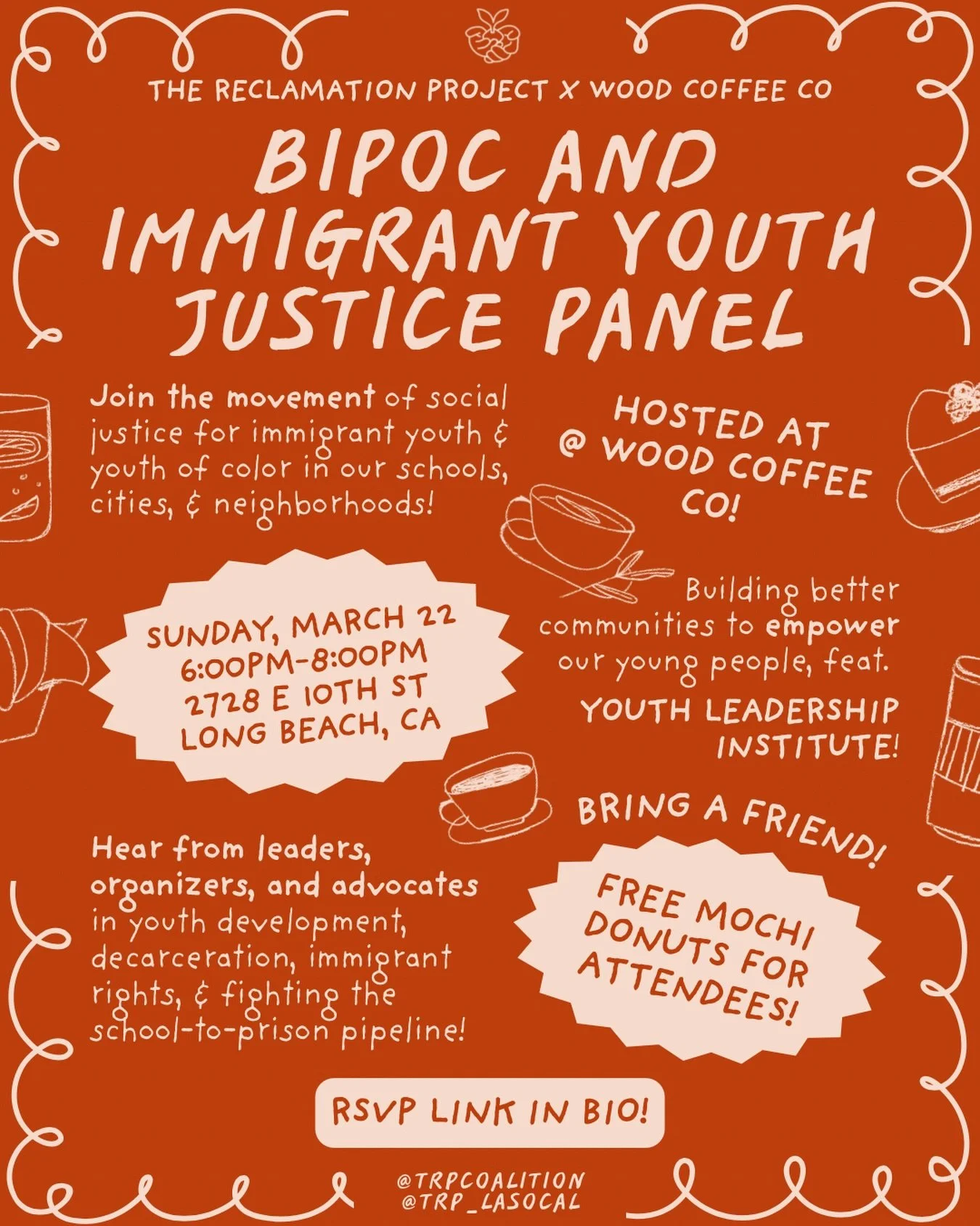 Join the movement of social justice for immigrant youth &amp; youth of color in our schools, cities, &amp; neighborhoods! 🦋❤️&zwj;🔥

​​FREE MOCHI DONUTS FOR ALL ATTENDEES! 🍩🍡🍓🍰🍵 BRING YOUR FRIENDS!

​Hear from leaders, organizers, and advocate