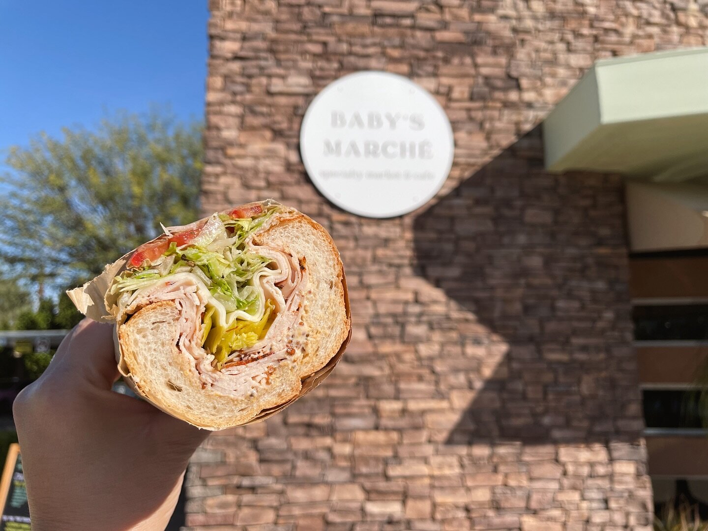 Spotlight on Johanna&rsquo;s favorite sandwich, The Turkey! 

Blackened turkey 
Provolone cheese 
Banana Peppers 
Dressed iceberg lettuce 
Sweet onion 
Roma tomatoes 
House made deli mustard 

We want to hear what your favorite Baby&rsquo;s March&eac