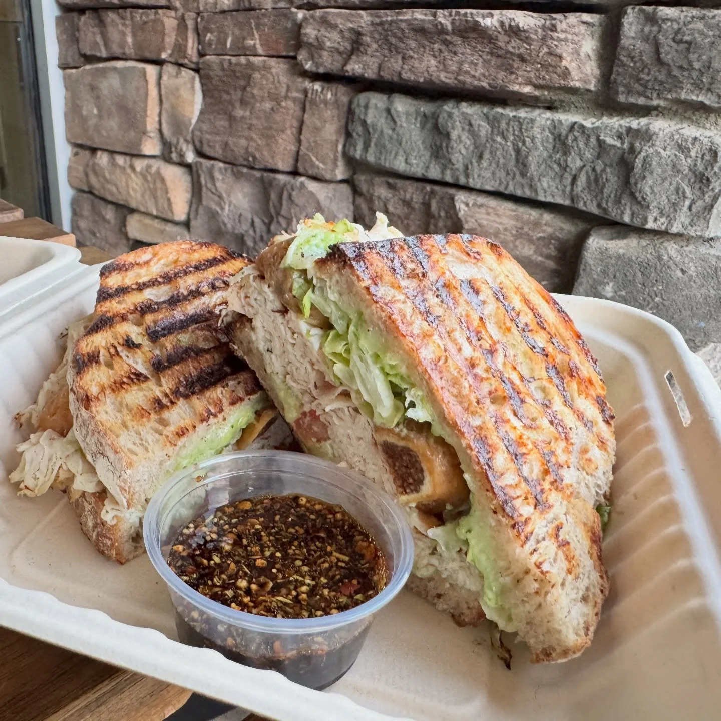 This is how the new year tastes 🥪

This week&rsquo;s special: The New Year 
01/5 - 01/09 

Blackened turkey, creamy basil burrata spread, provolone cheese, iceberg lettuce, sweet golden figs, and a side sauce of Greek honey balsamic you&rsquo;ll wan