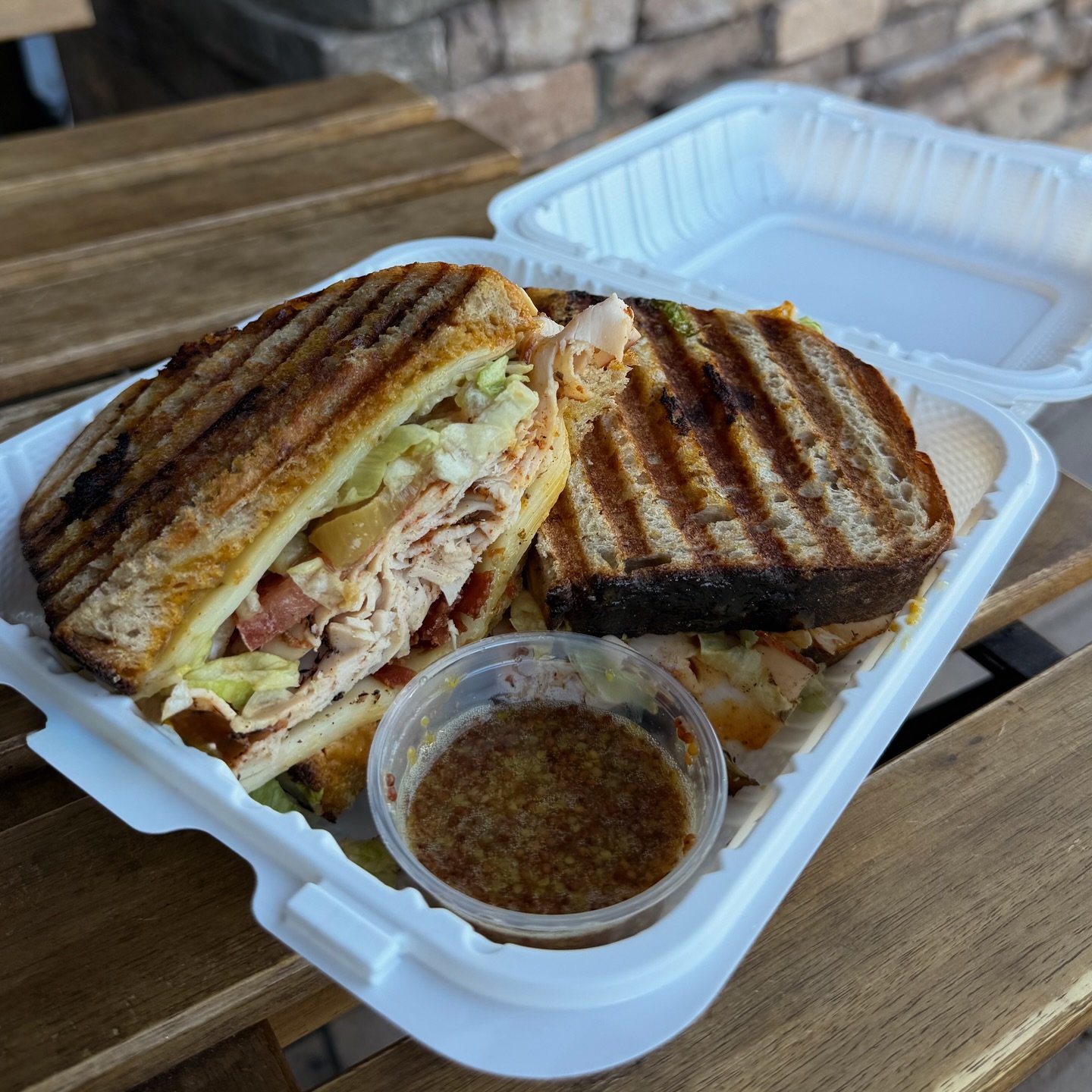 Special of the Week: The Creole

Available 3/9 - 3/13

Blackened turkey, crispy bacon, pepper jack &amp; provolone, layered with roma tomato, shredded lettuce, and caramelized onions.

Finished with a side of our caramelized pineapple sweet mustard f
